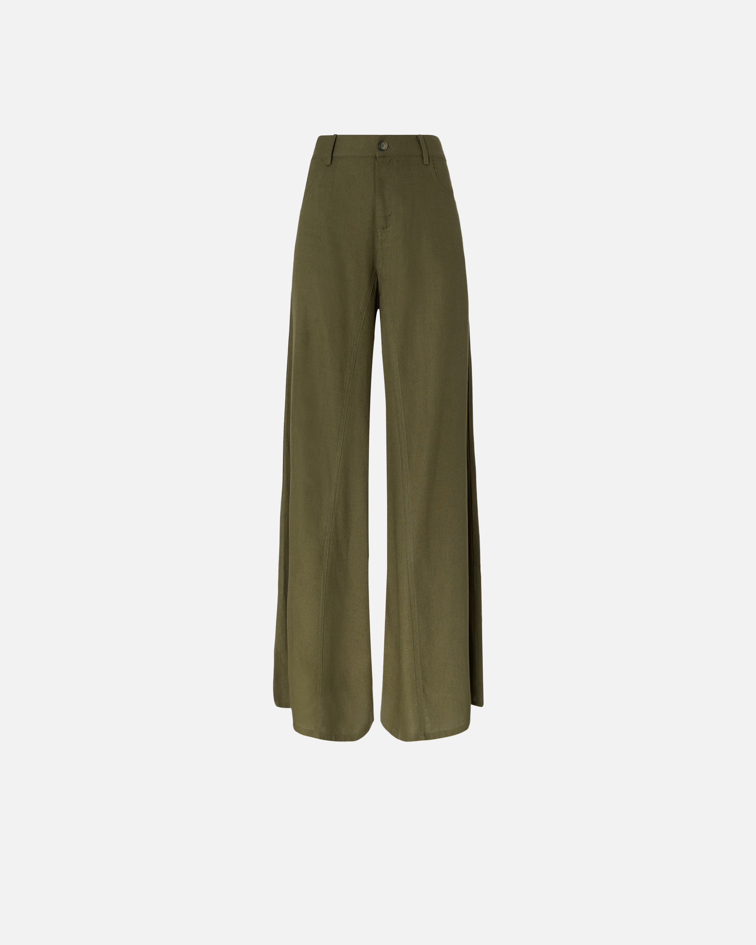 Pantalon wide leg en lin PINKO Vert