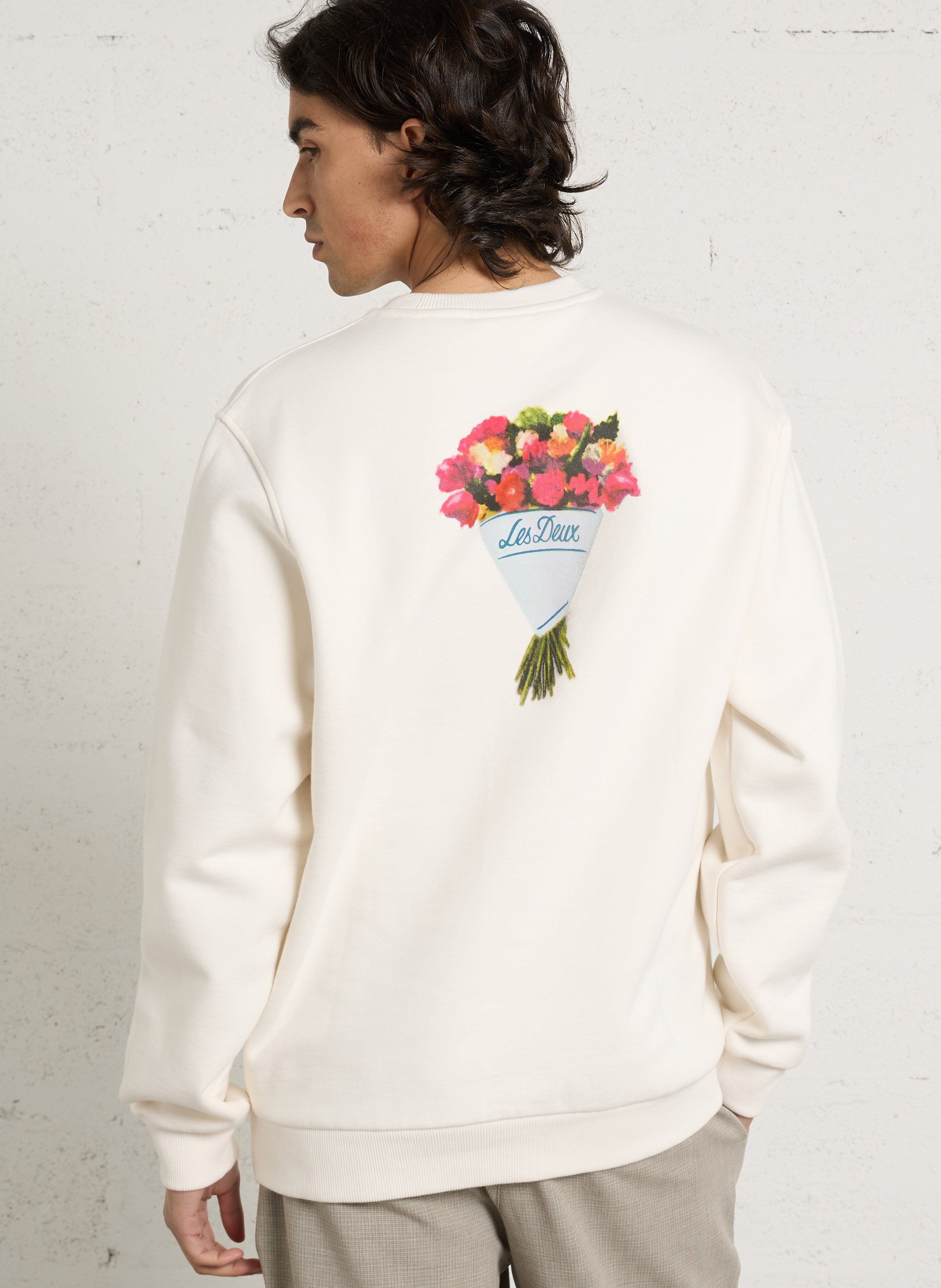 Rundhals-Sweatshirt aus Bio-Baumwolle LES DEUX Beige