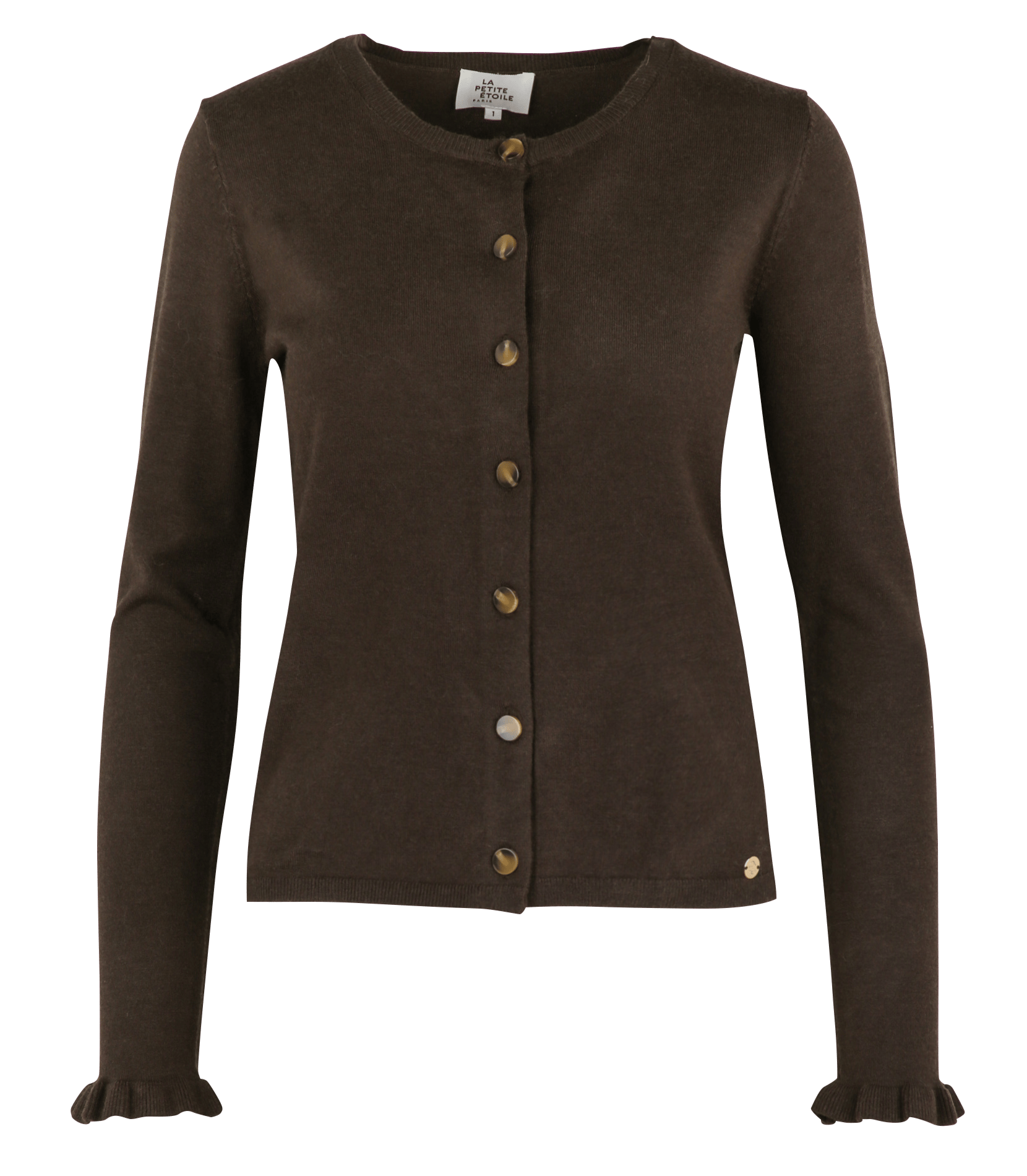 Straight cotton-blend sweater with round neck LA PETITE ETOILE Brown