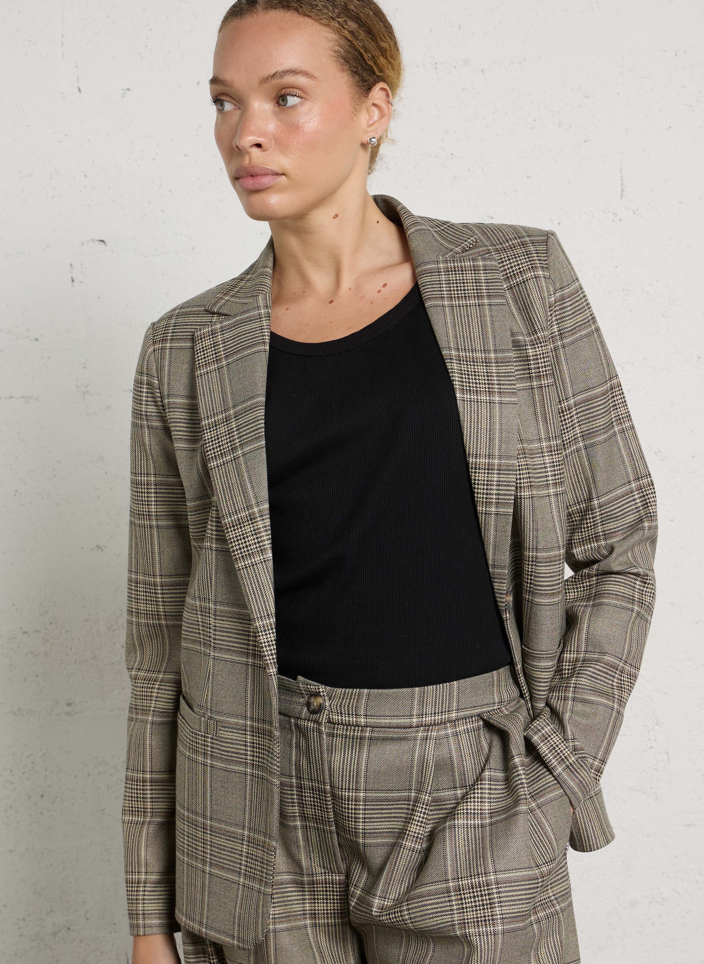 Straight patterned blazer PLEASE Beige