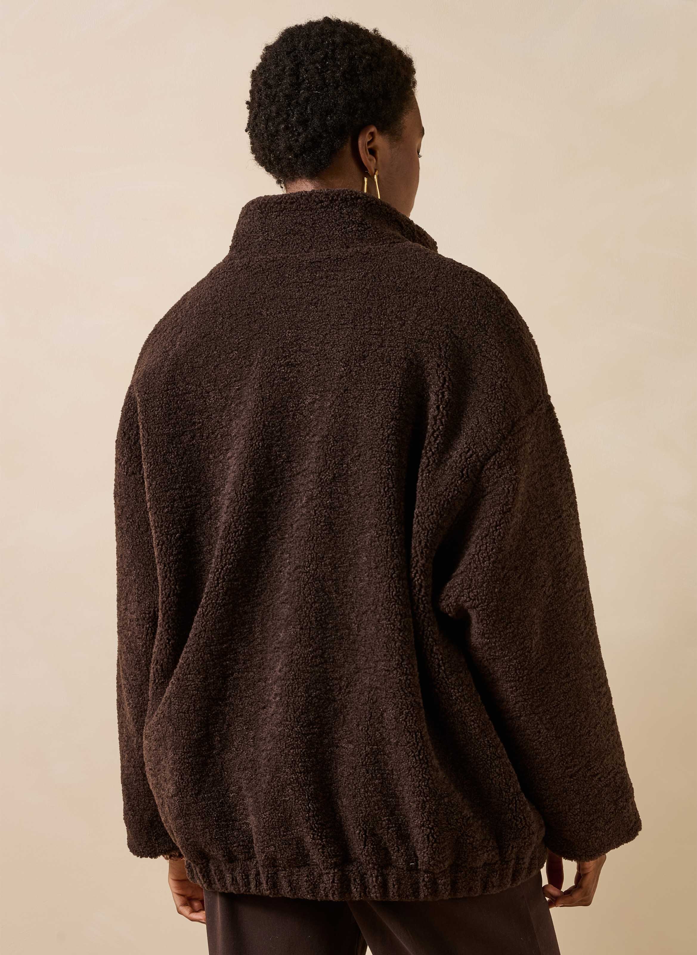 Oversized jas met opstaande kraag LA FEE MARABOUTEE Bruin