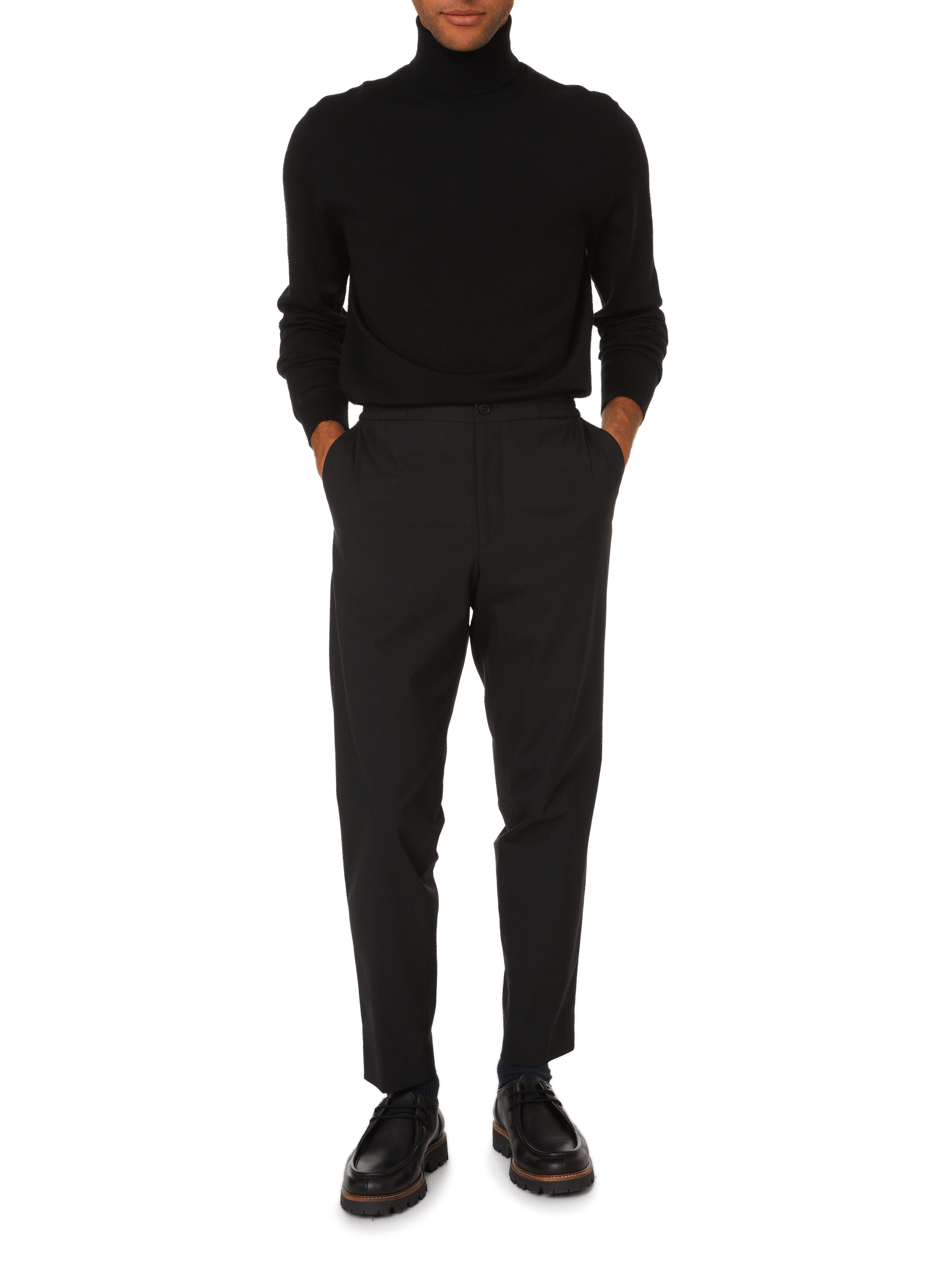 Arnau merino wool turtleneck sweater by Arnau-R SAISON 1865 Black