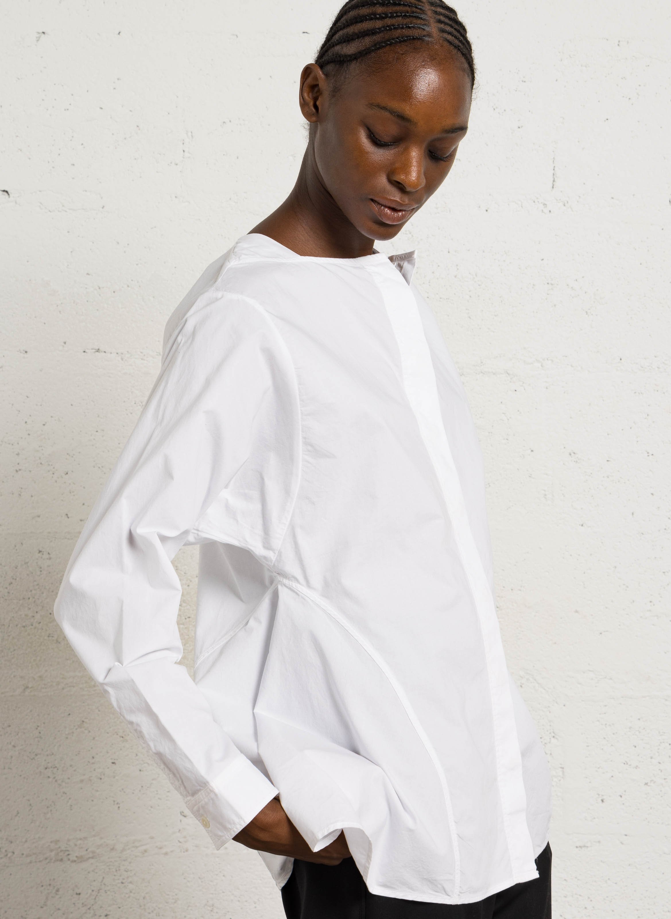 Flared organic cotton shirt RUE DE TOKYO White