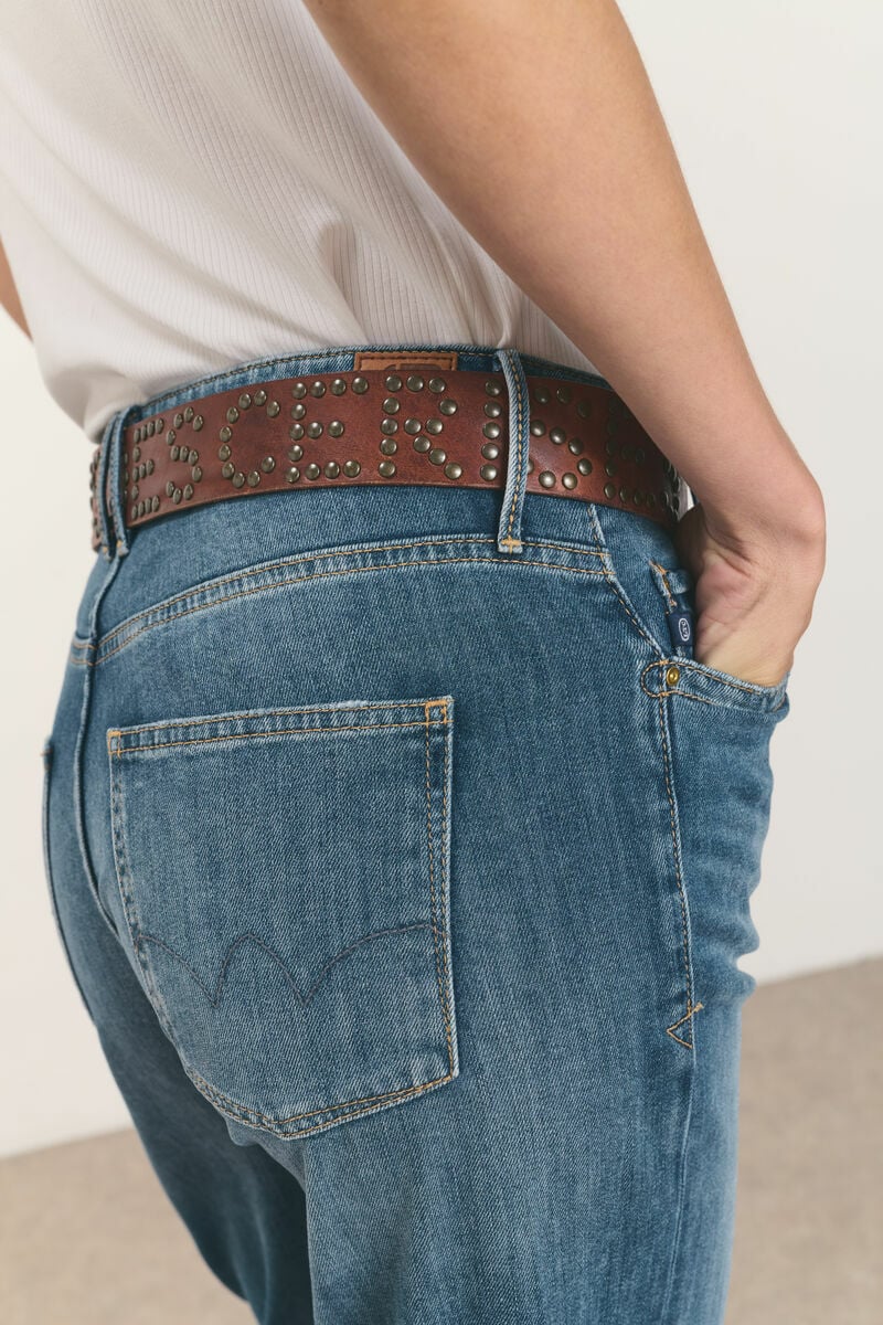 Straight jeans, 7/8 length LE TEMPS DES CERISES Blue