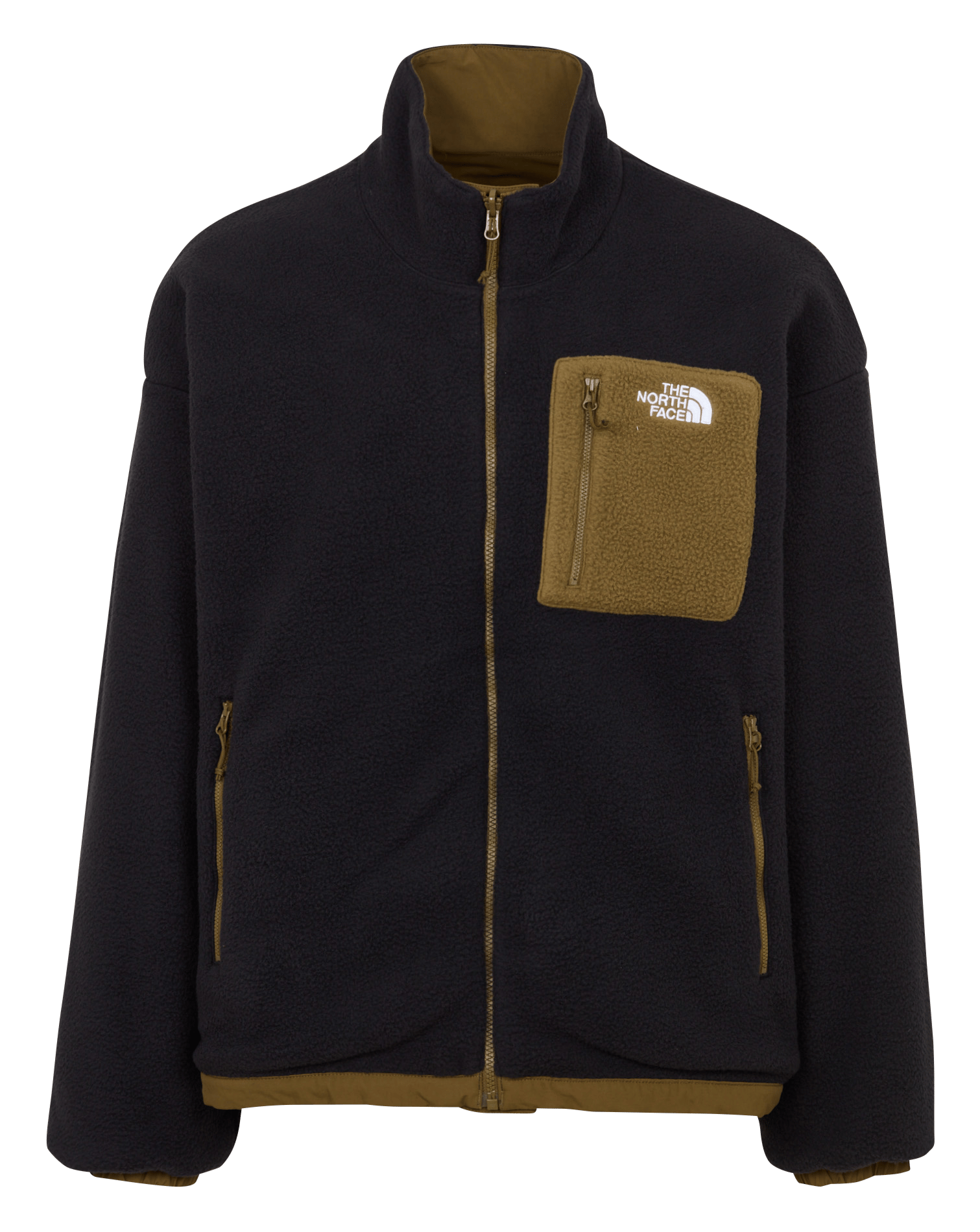 Gerade geschnittene Jacke mit hohem Kragen, beidseitig tragbar. THE NORTH FACE Schwarz