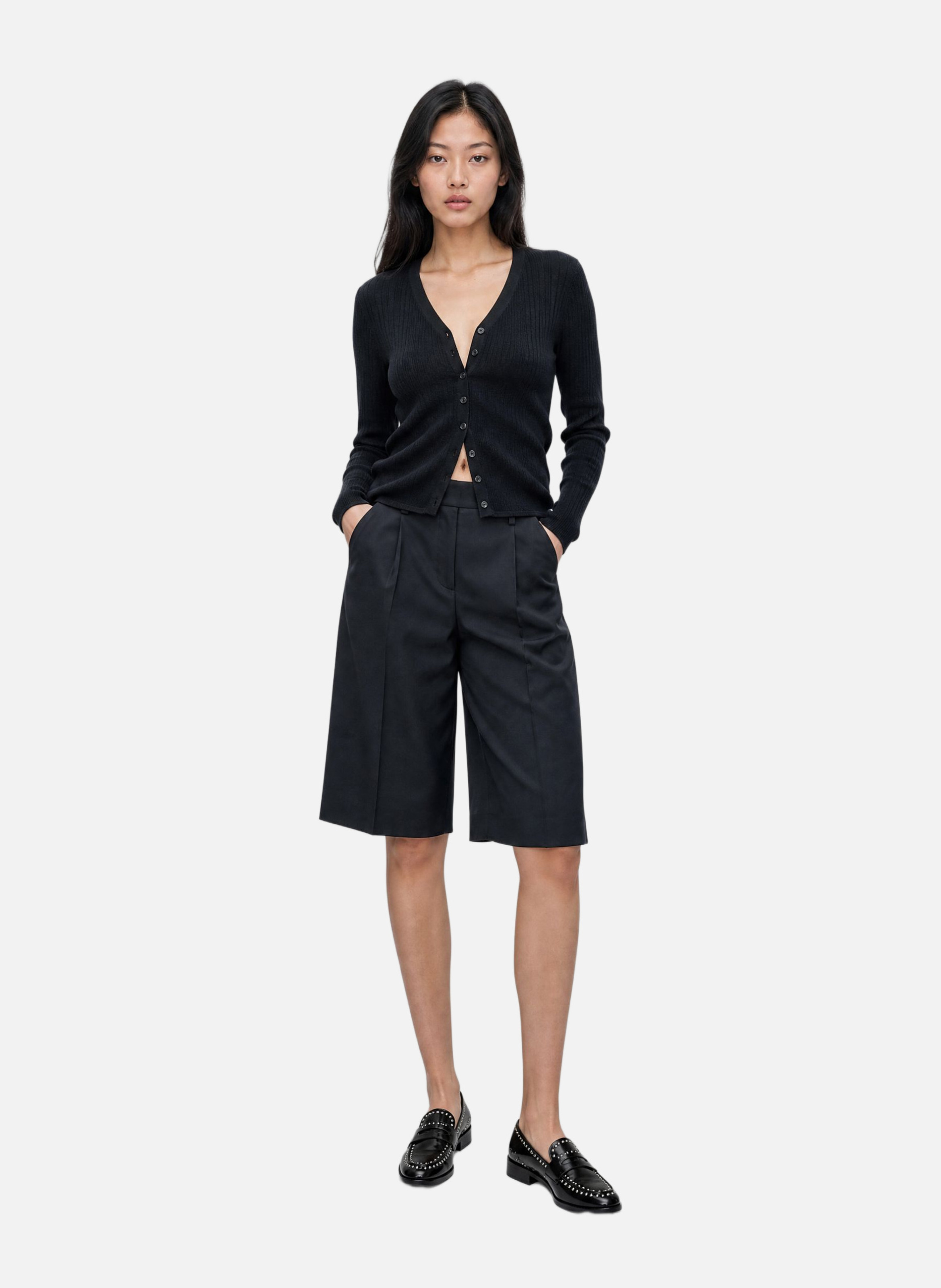 Mixed Wool Top THE KOOPLES Black