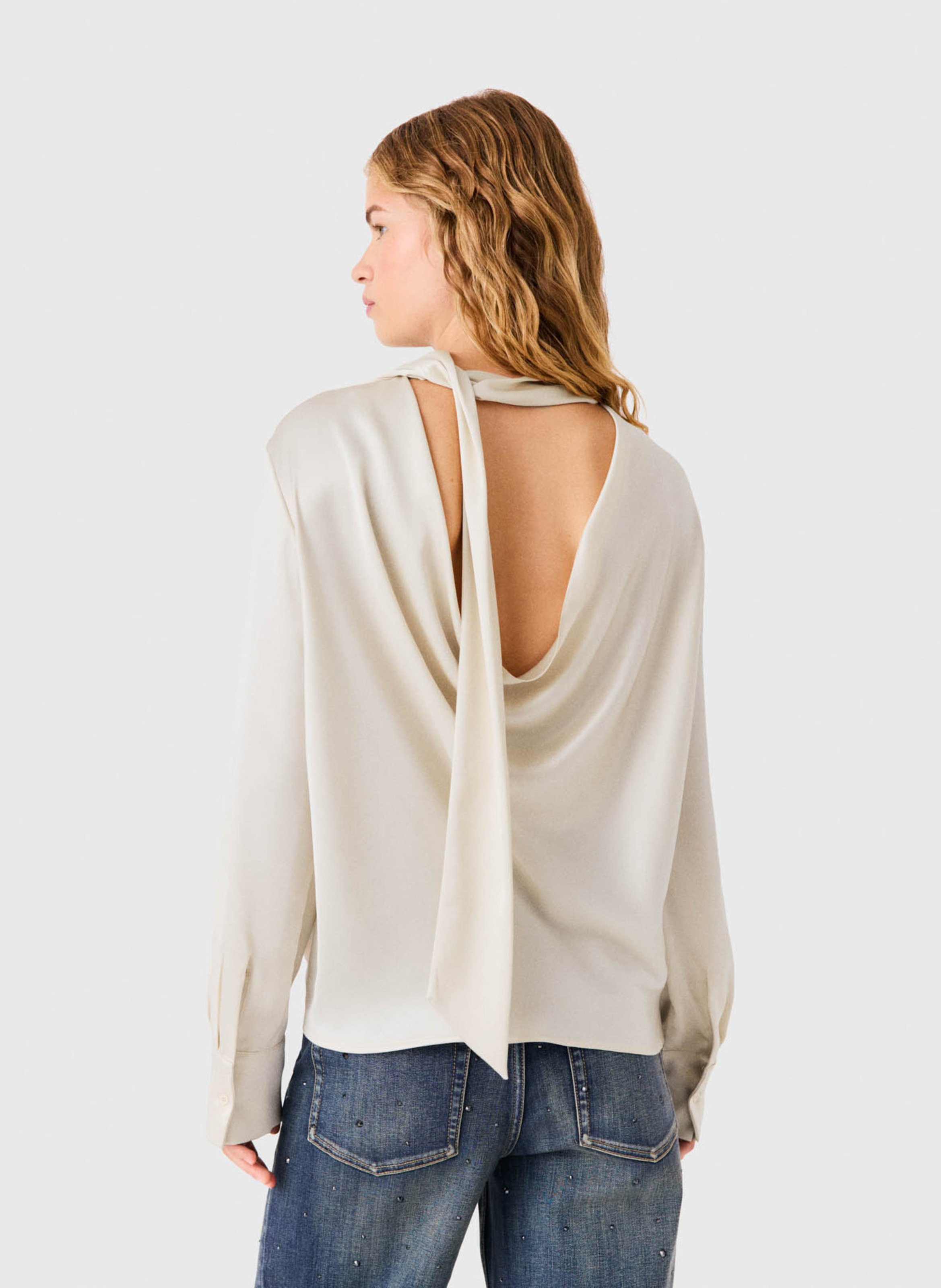Rechte losvallende top MAJE Beige