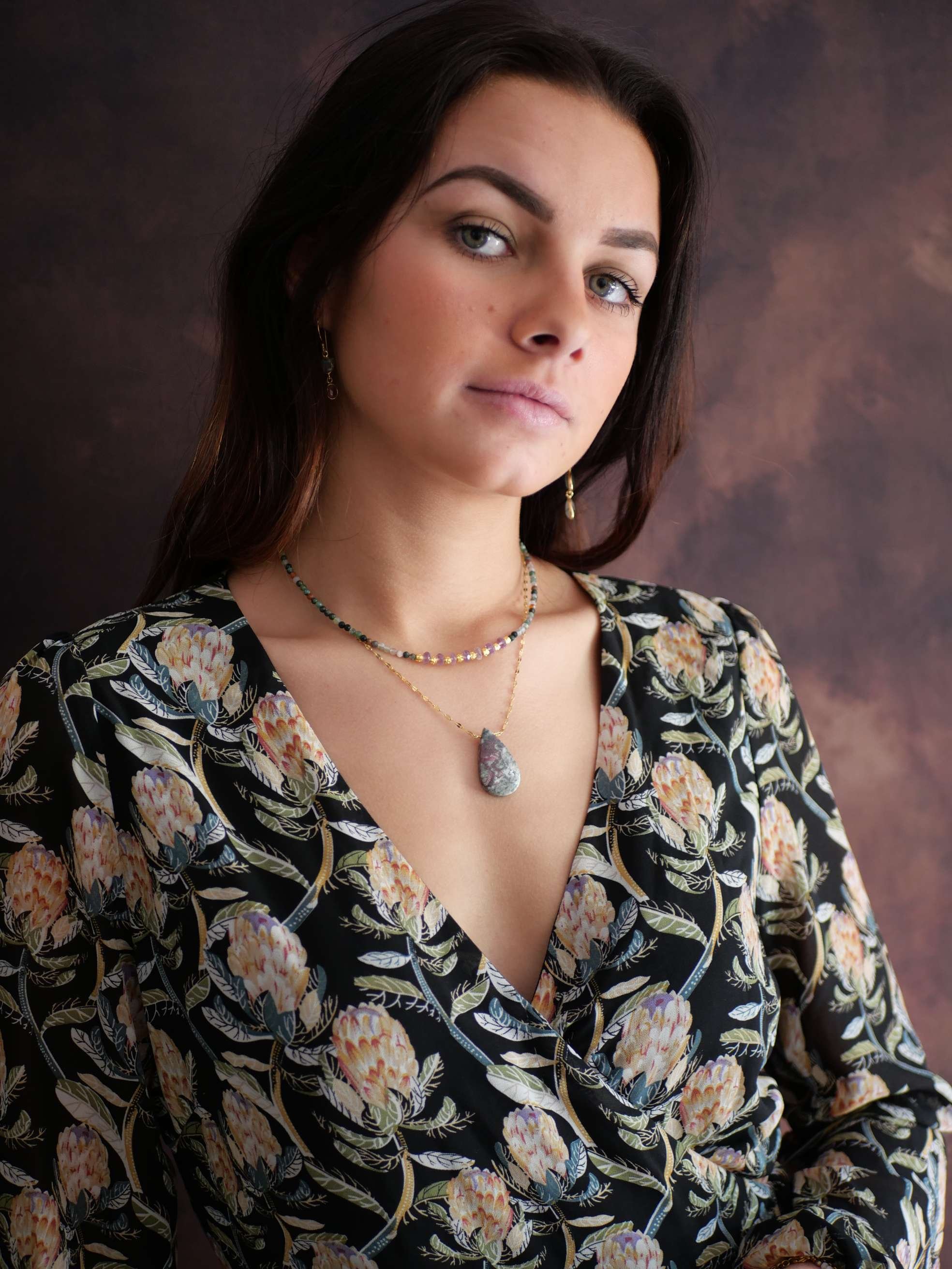 Eudyalite necklace GINANDGER Brown