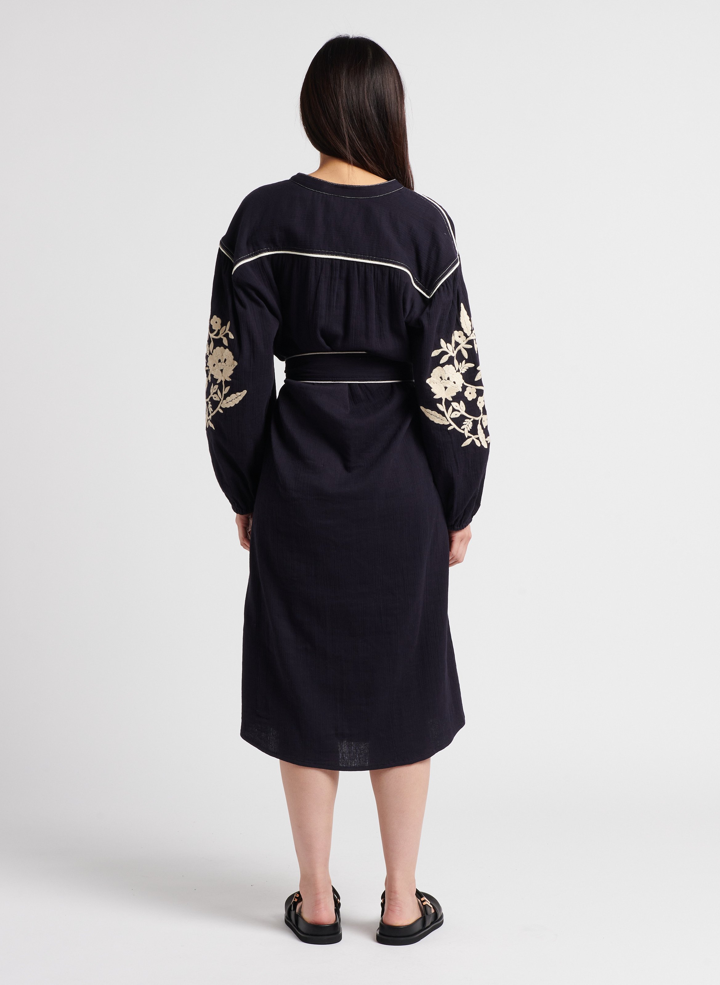 Mules plates en cuir d'agneau  MI/MAI Noir