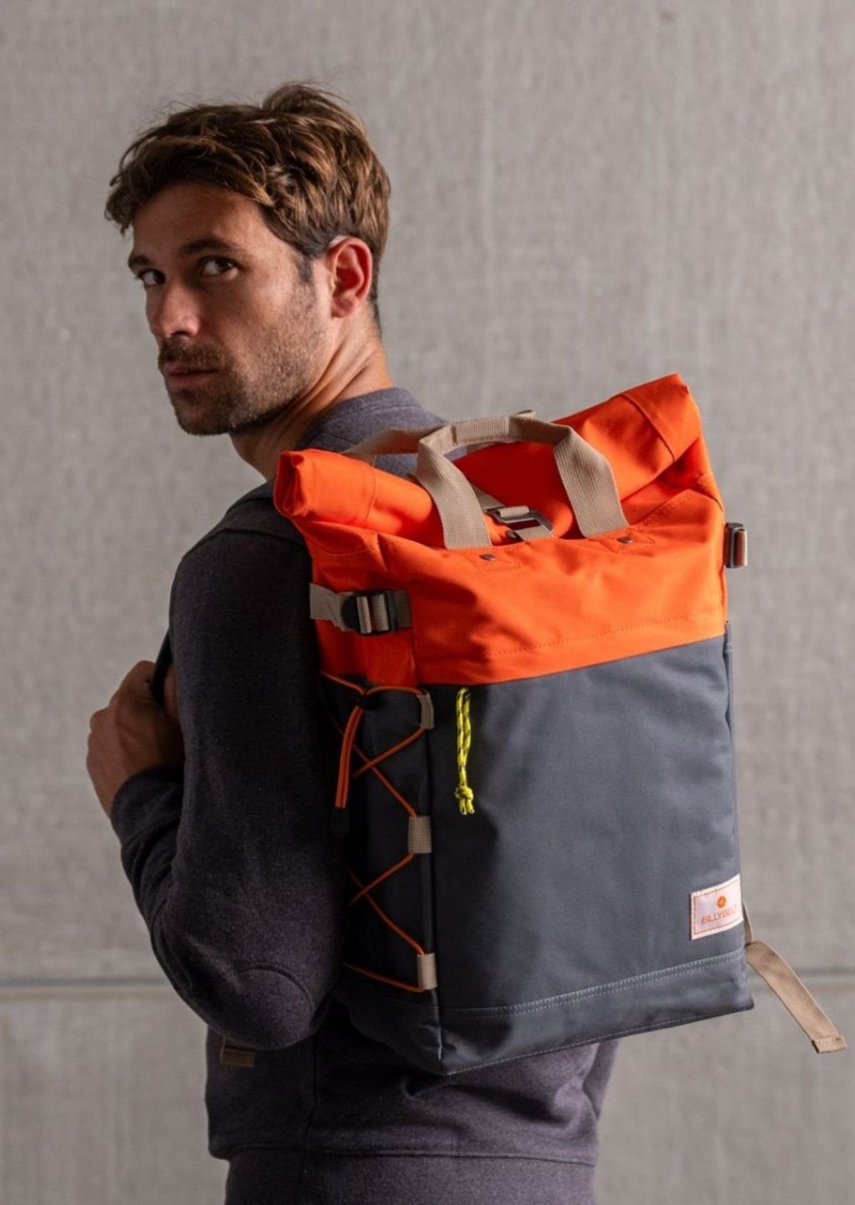 Recycled polyester rolltop backpack BILLYBELT Orange