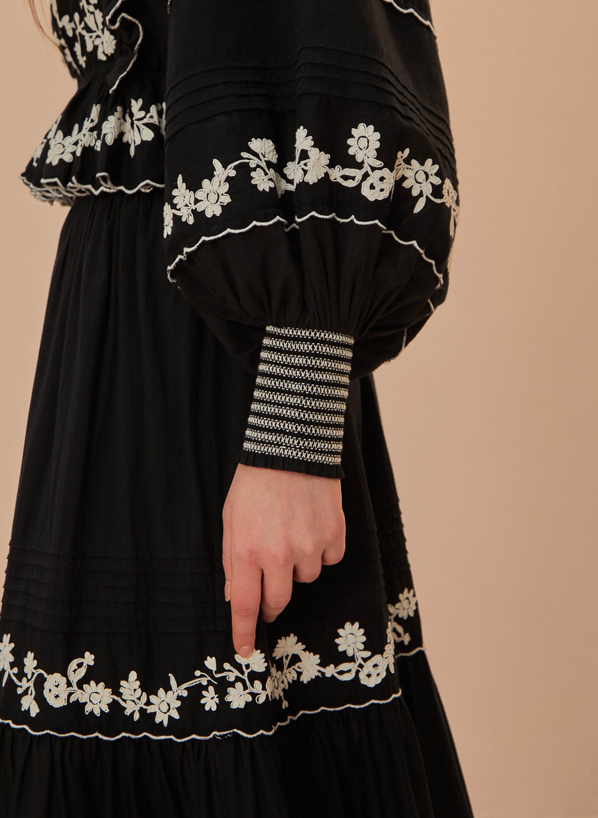 Embroidered blouse FARM RIO Black