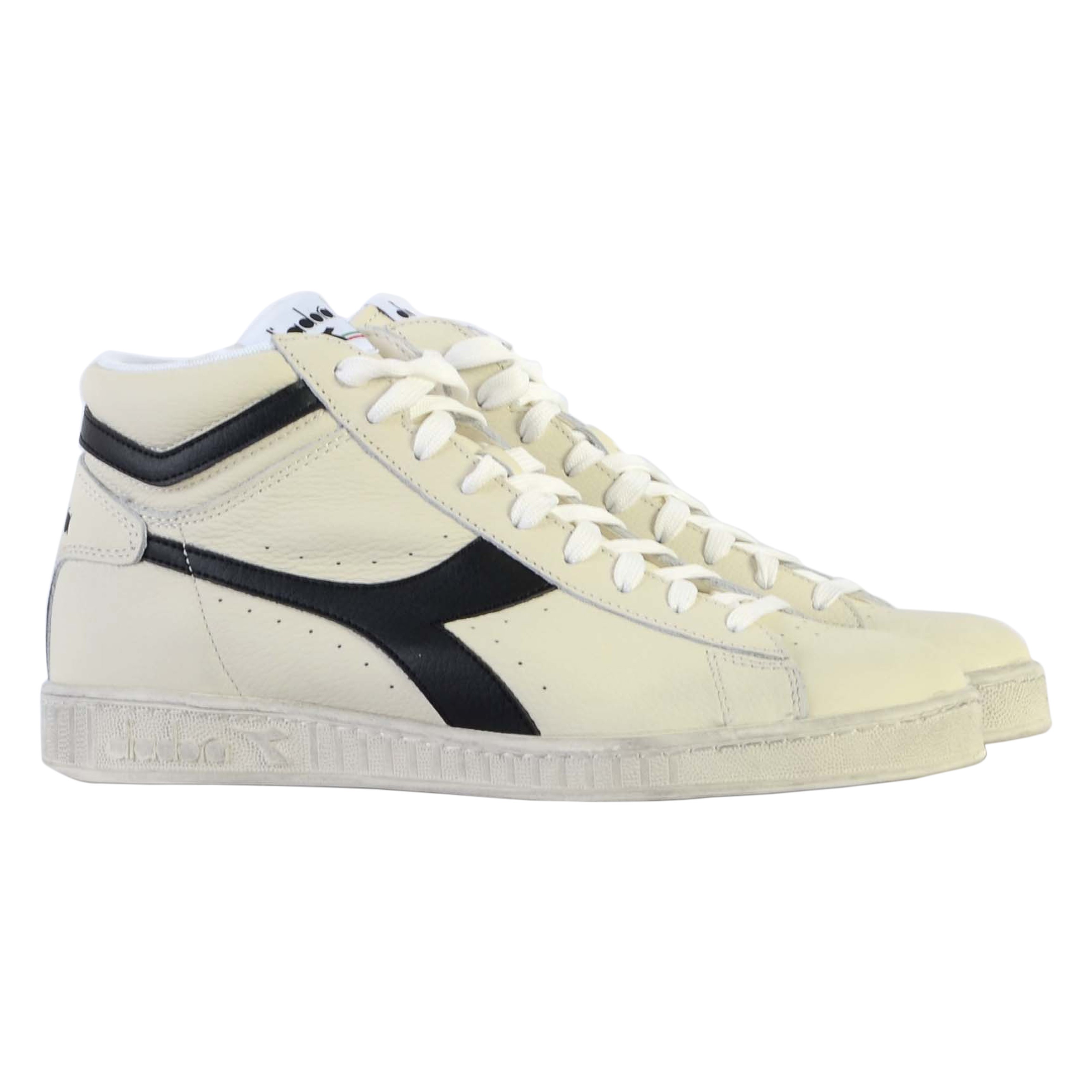 Lace-up leather sneakers game l high waxed DIADORA White