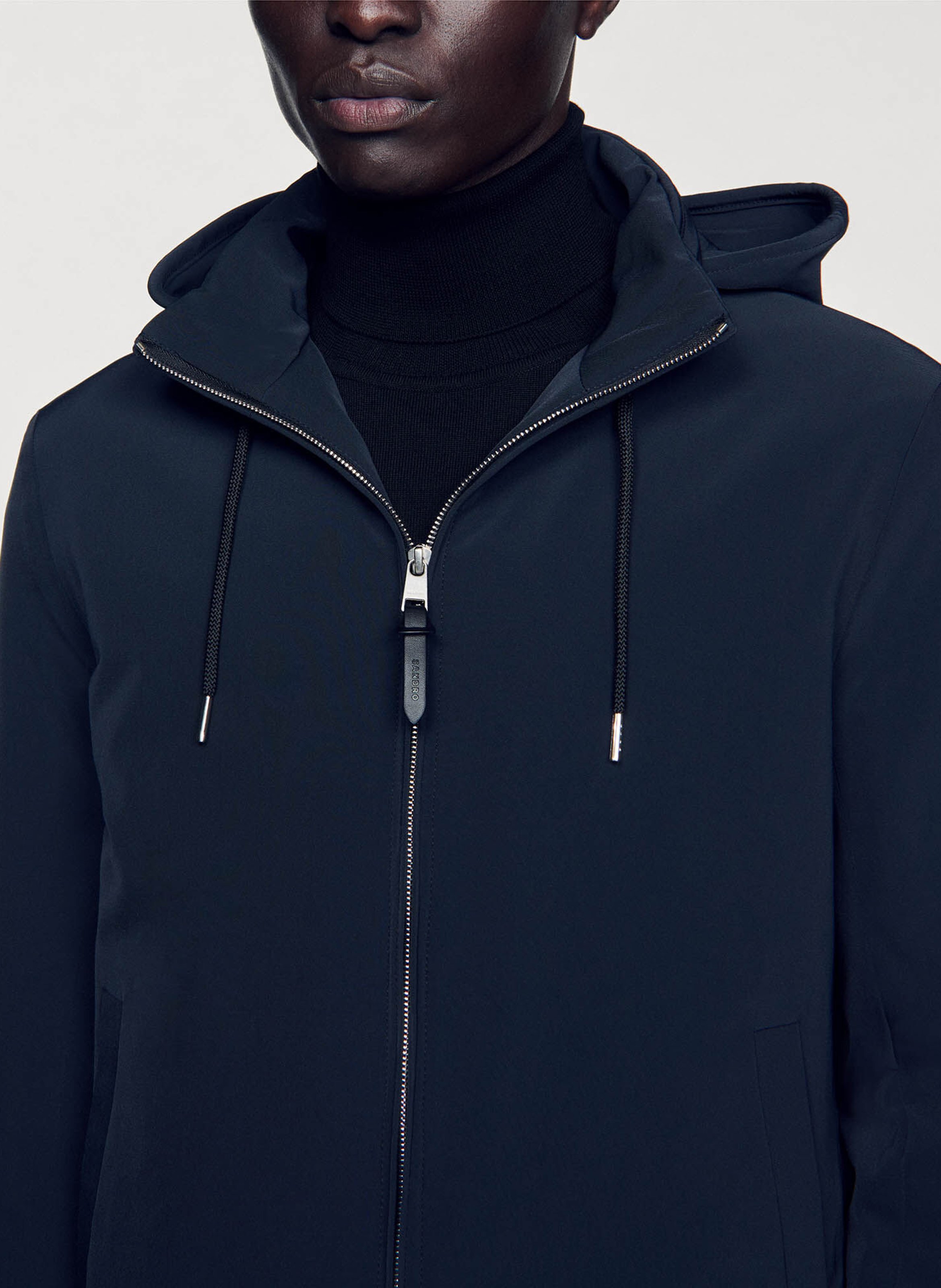 Blouson zippé à capuche SANDRO Bleu