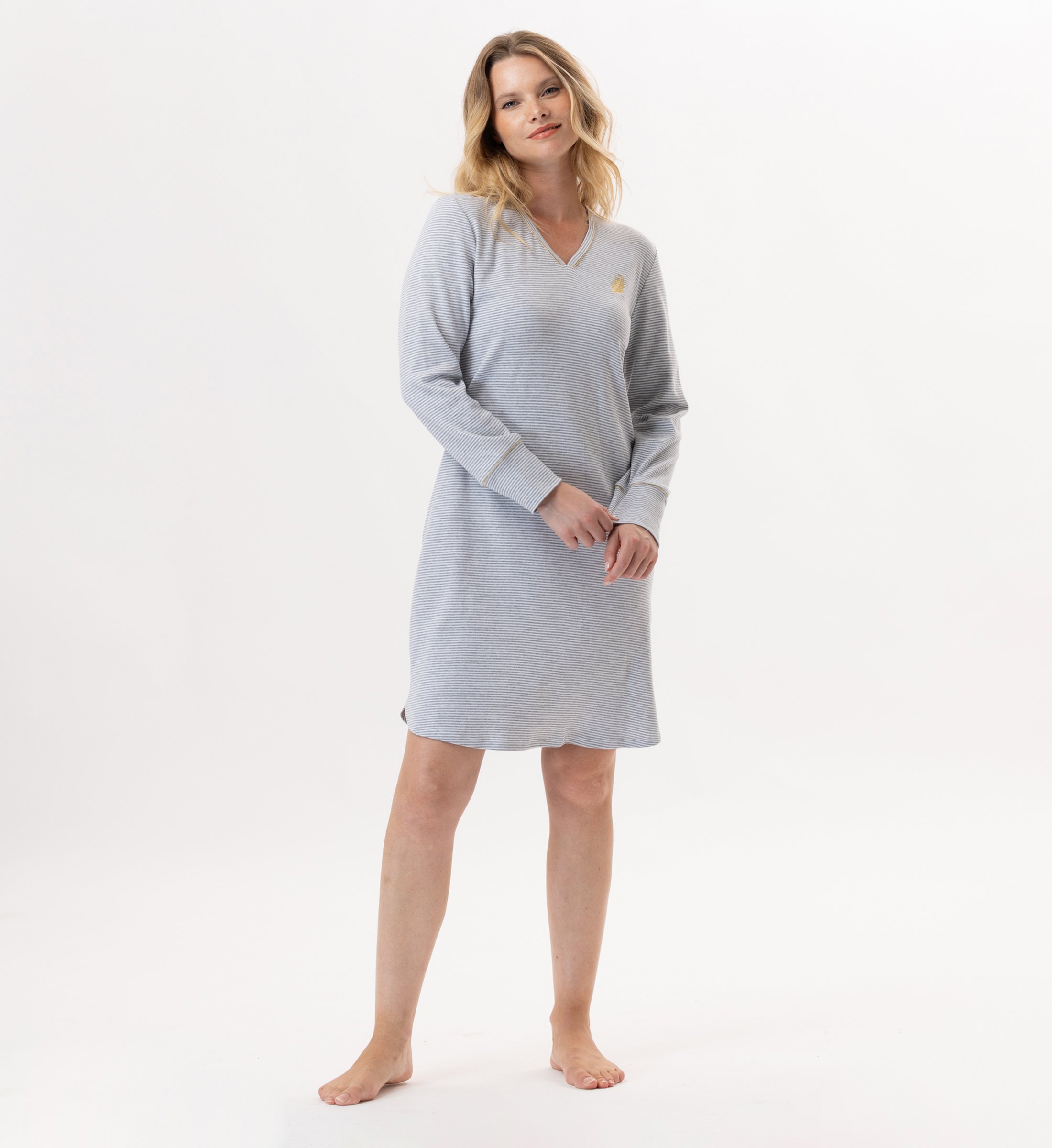 Cotton night shirt LE CHAT Grey