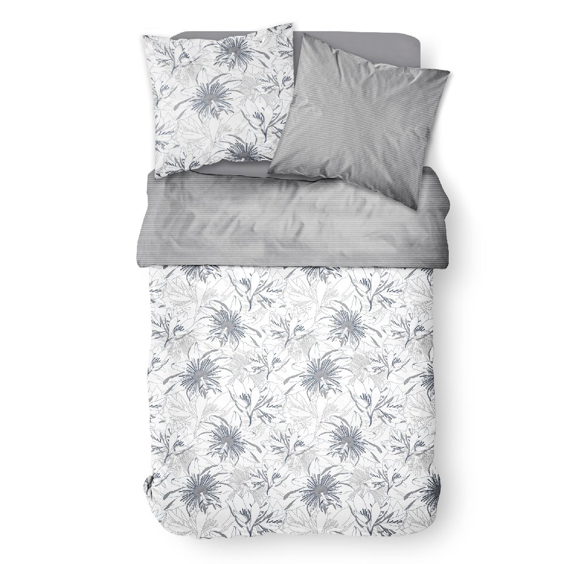 Printed cotton bedding set TODAY LINGE DE MAISON White