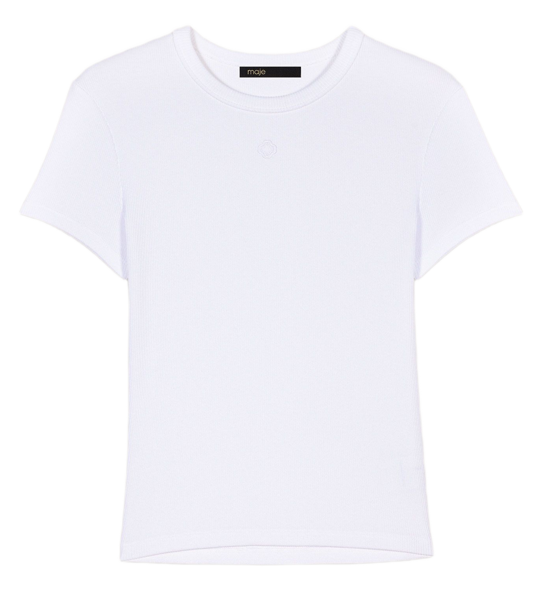Tee-shirt ajusté en coton mélangé MAJE Blanc