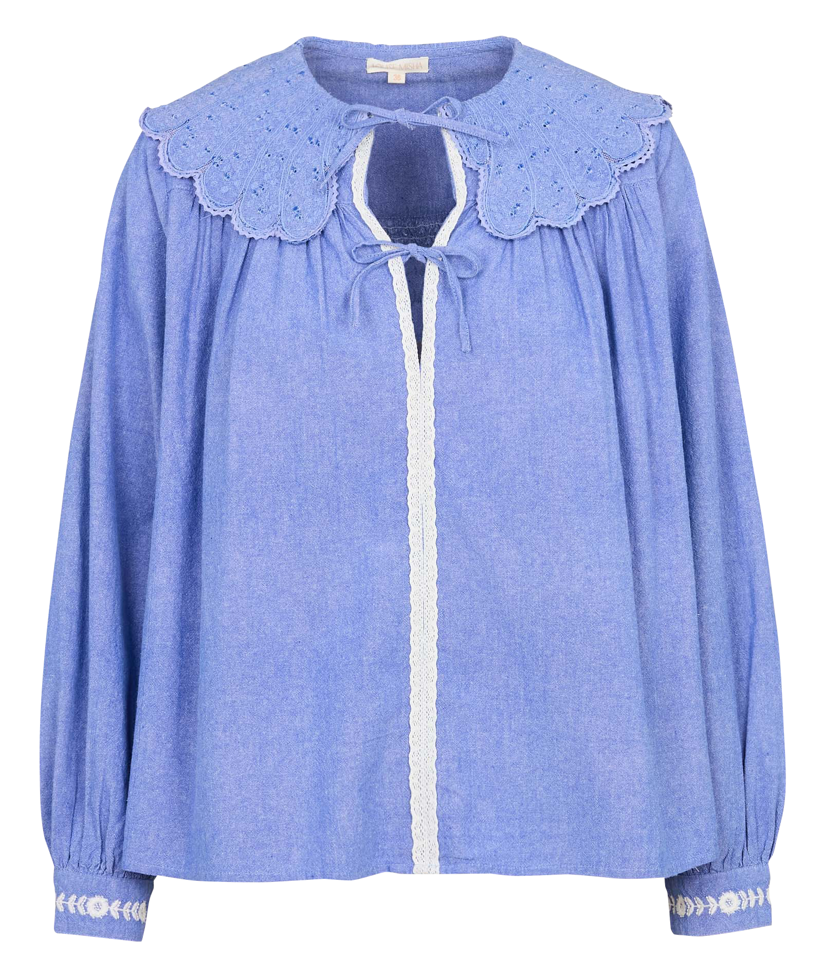 V-neck denim blouse Blue chambray Louise Misha - Women WRI