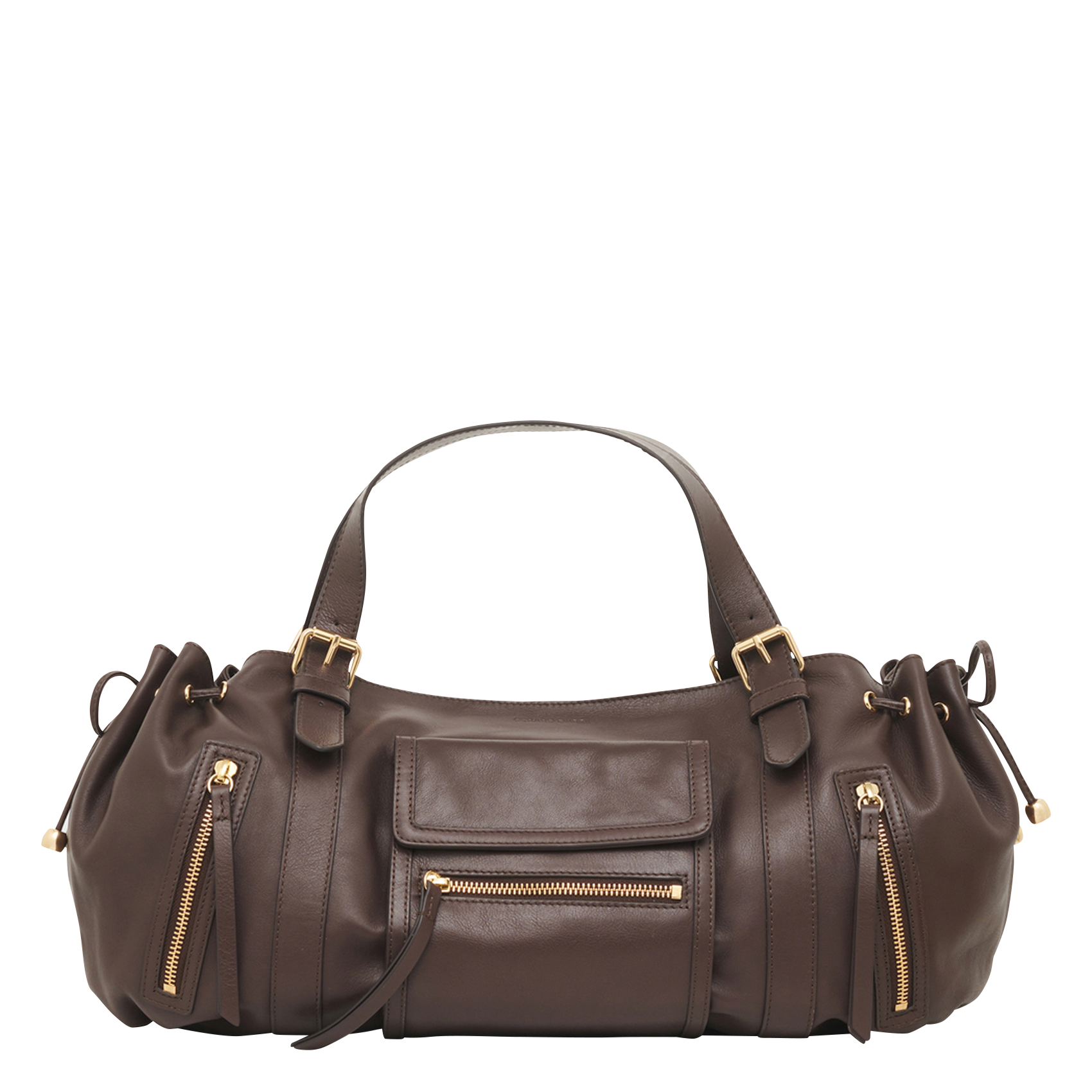 Langer Handtasche mit gerafftem glattem Leder GERARD DAREL Braun
