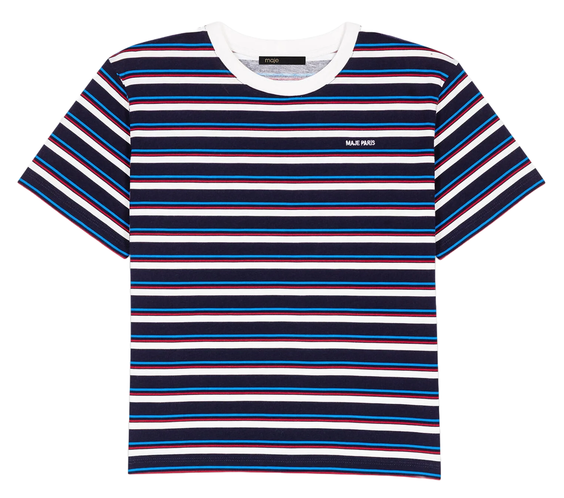 Tee-shirt droit à rayures MAJE Blanc