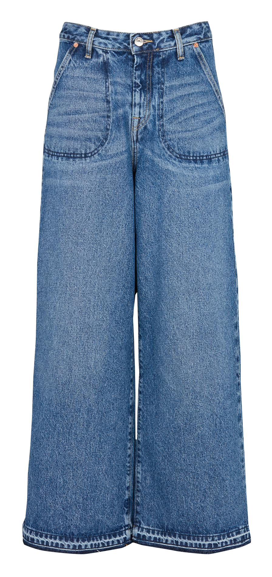 Jean large taille haute en coton BELLEROSE Bleu