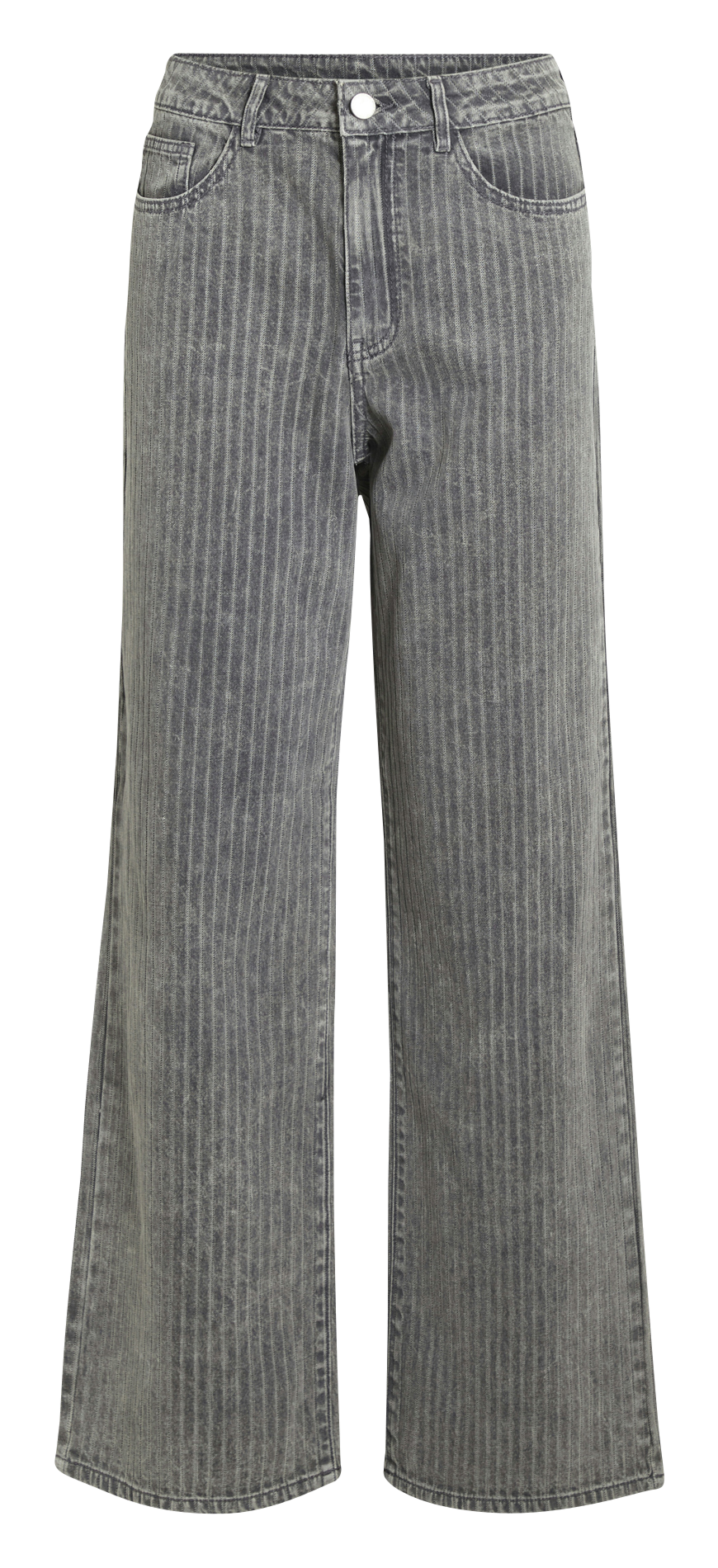 Jean flare rayé en coton VILA Gris