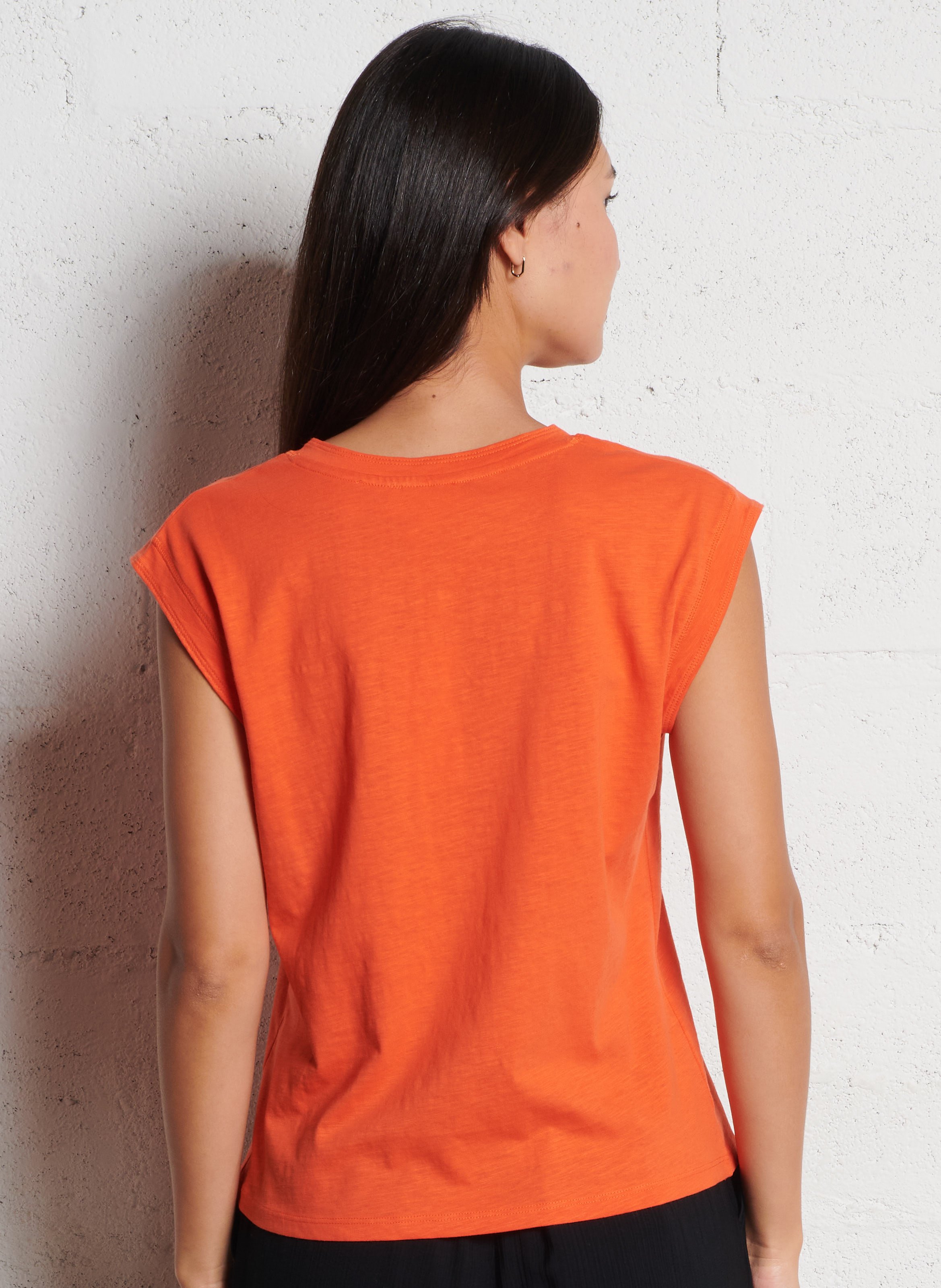 Débardeur chiné en coton MAISON 123 Orange