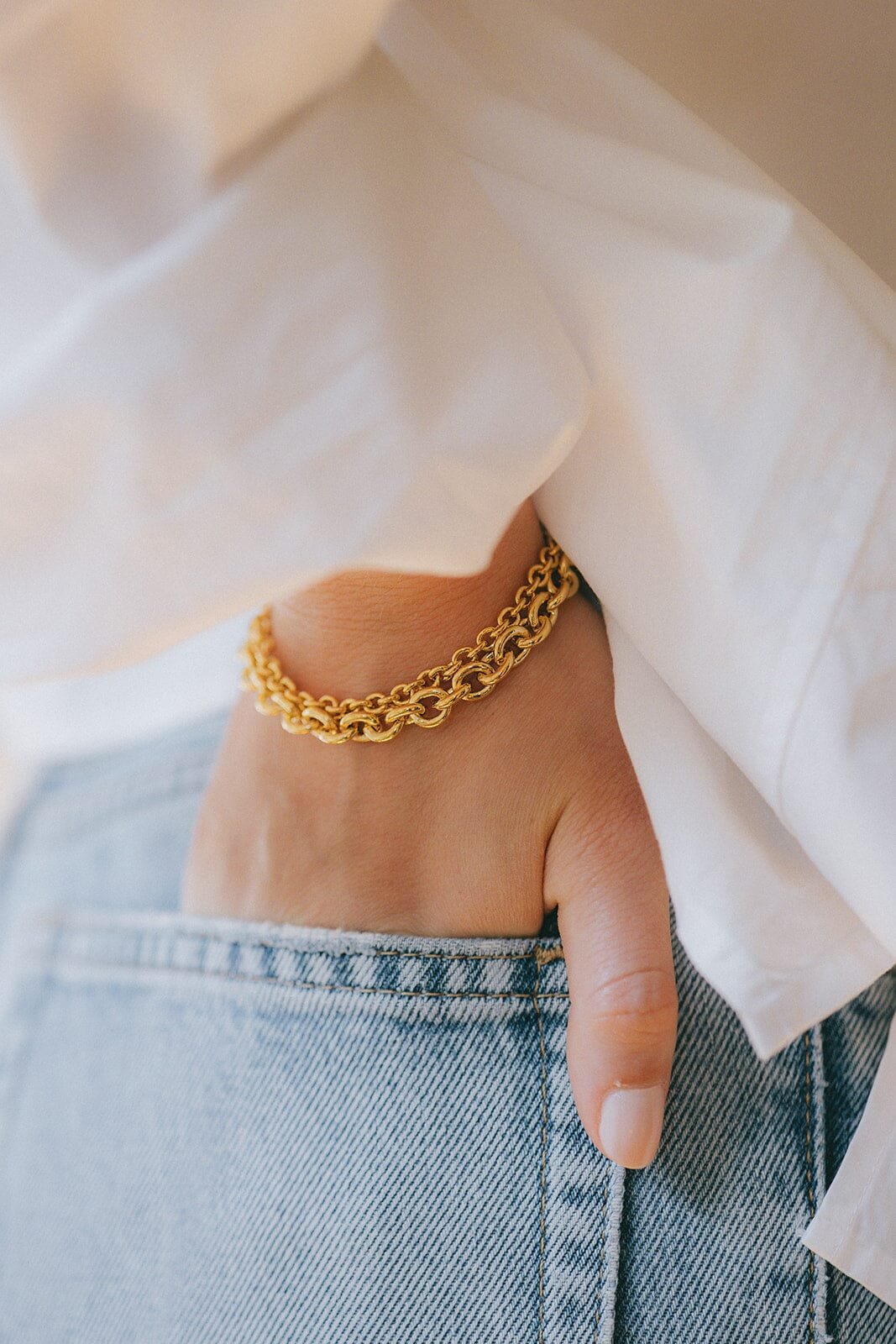 Maxi gold-plated bracelet MONSIEUR SIMONE Golden