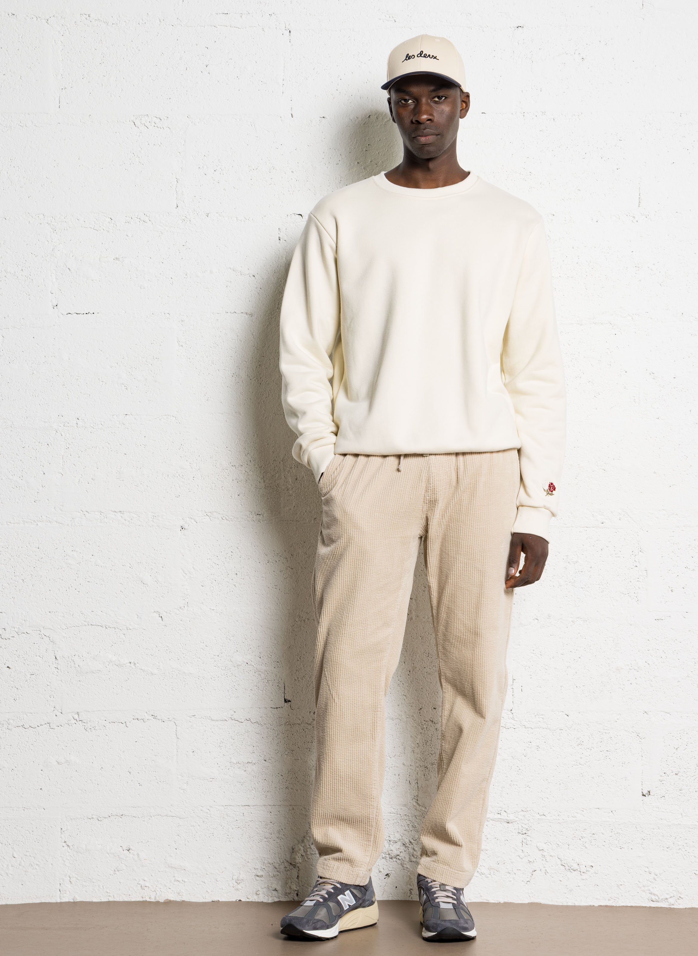 Pantalon droit en velours côtelé HARTFORD Blanc