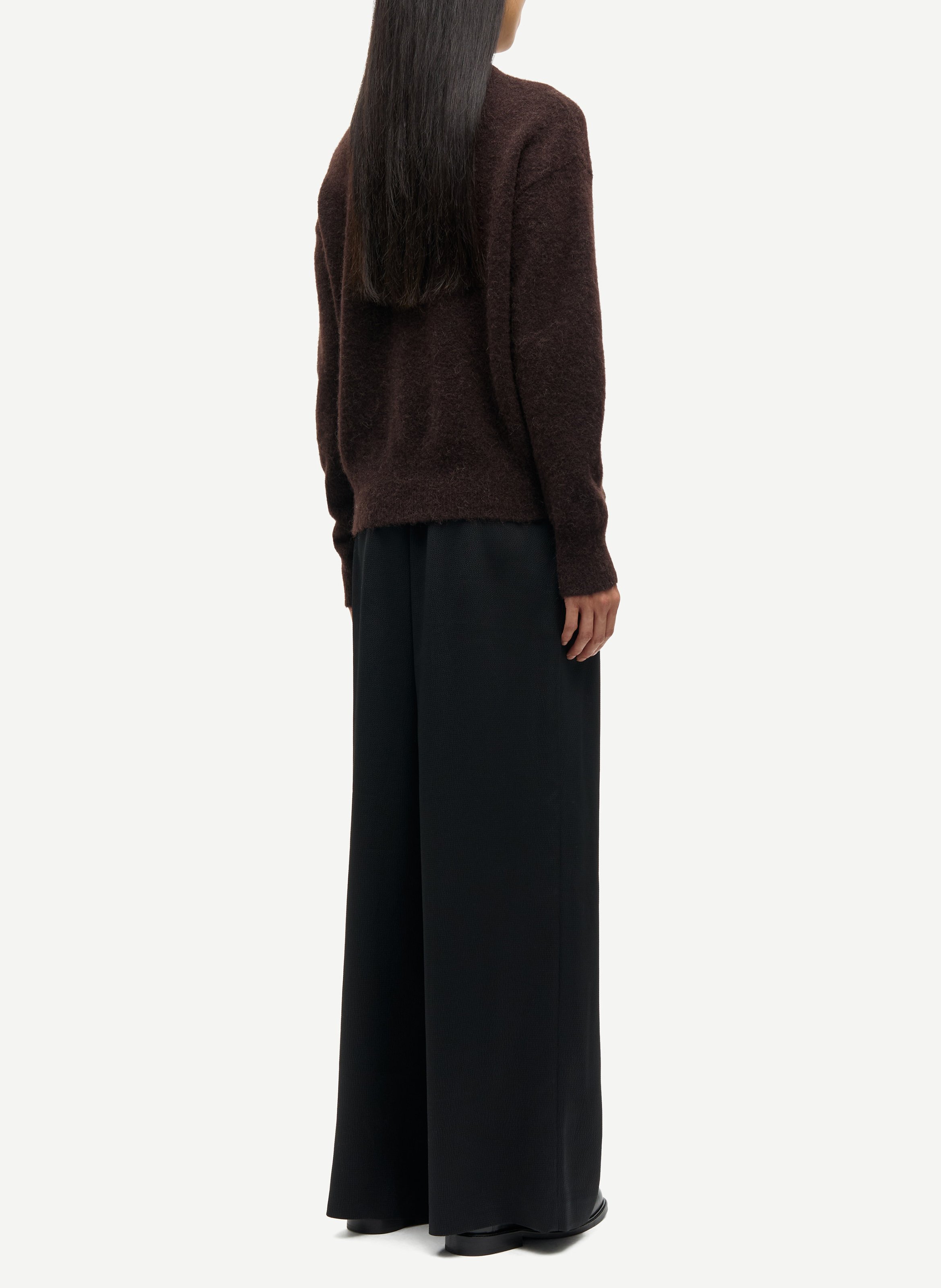 Pull col rond en laine mélangée SAMSOE SAMSOE Marron