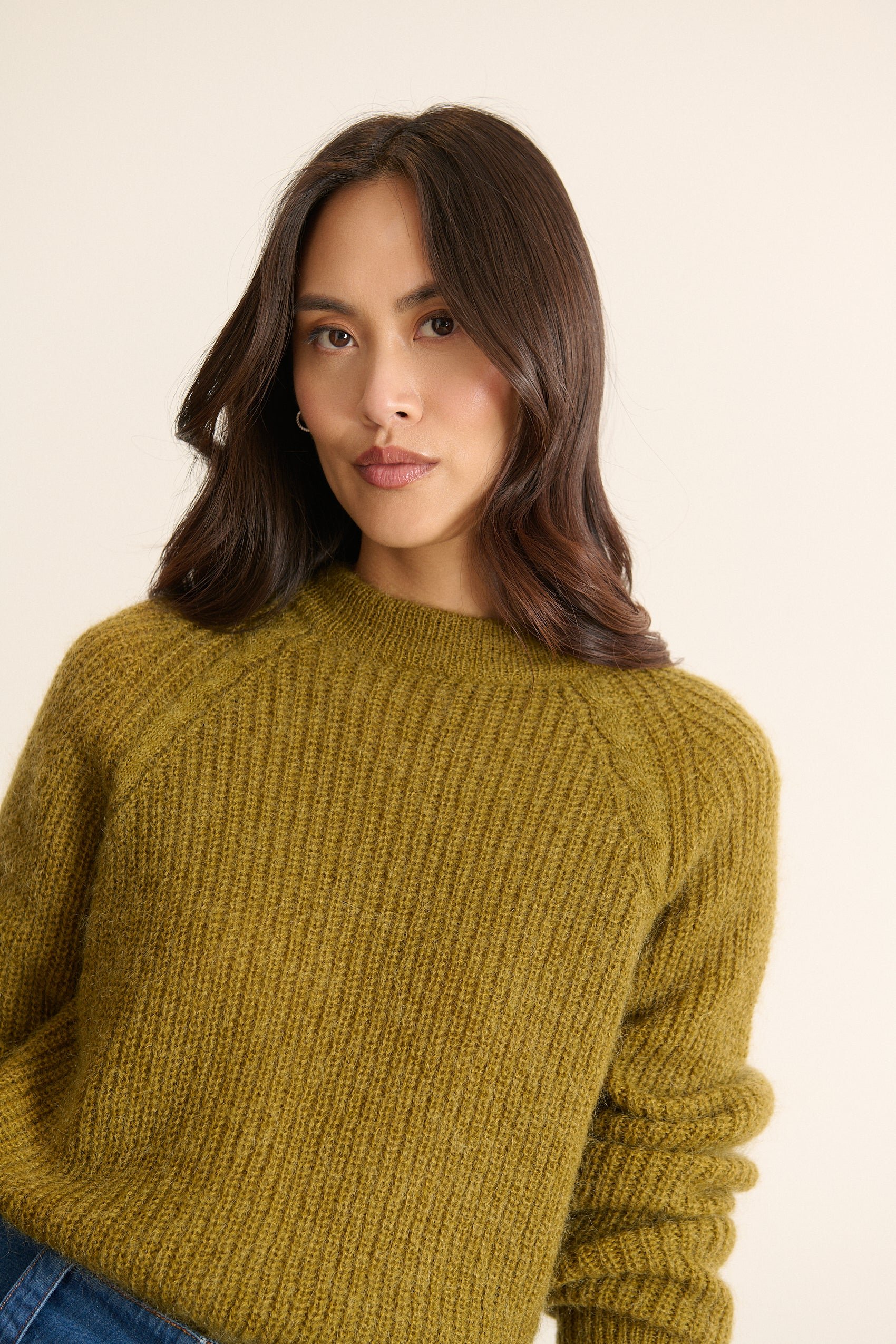 Round neck long sleeve sweater GARANCE PARIS Green