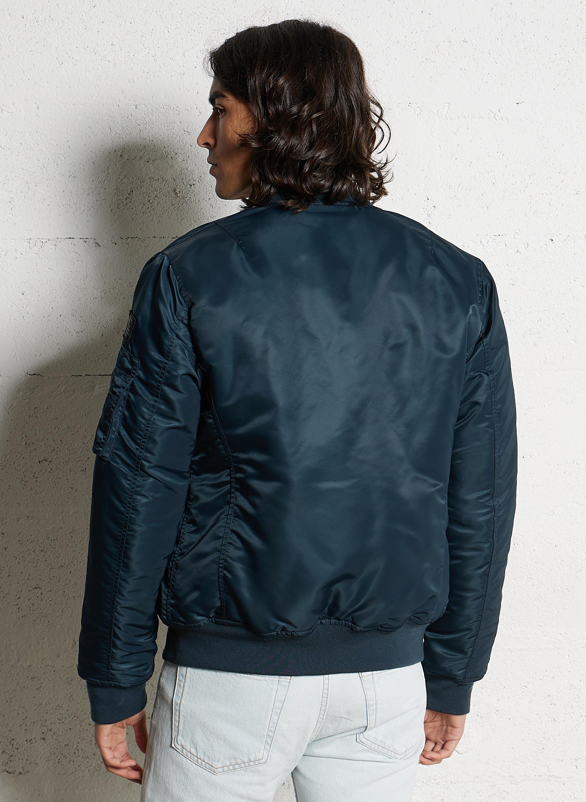 High-collar jacket Blue