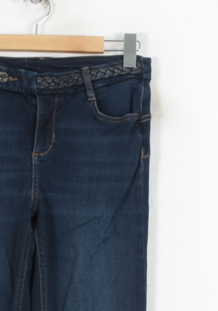 Cropped slim jeans with studs LIU JO - SECONDE MAIN Blue