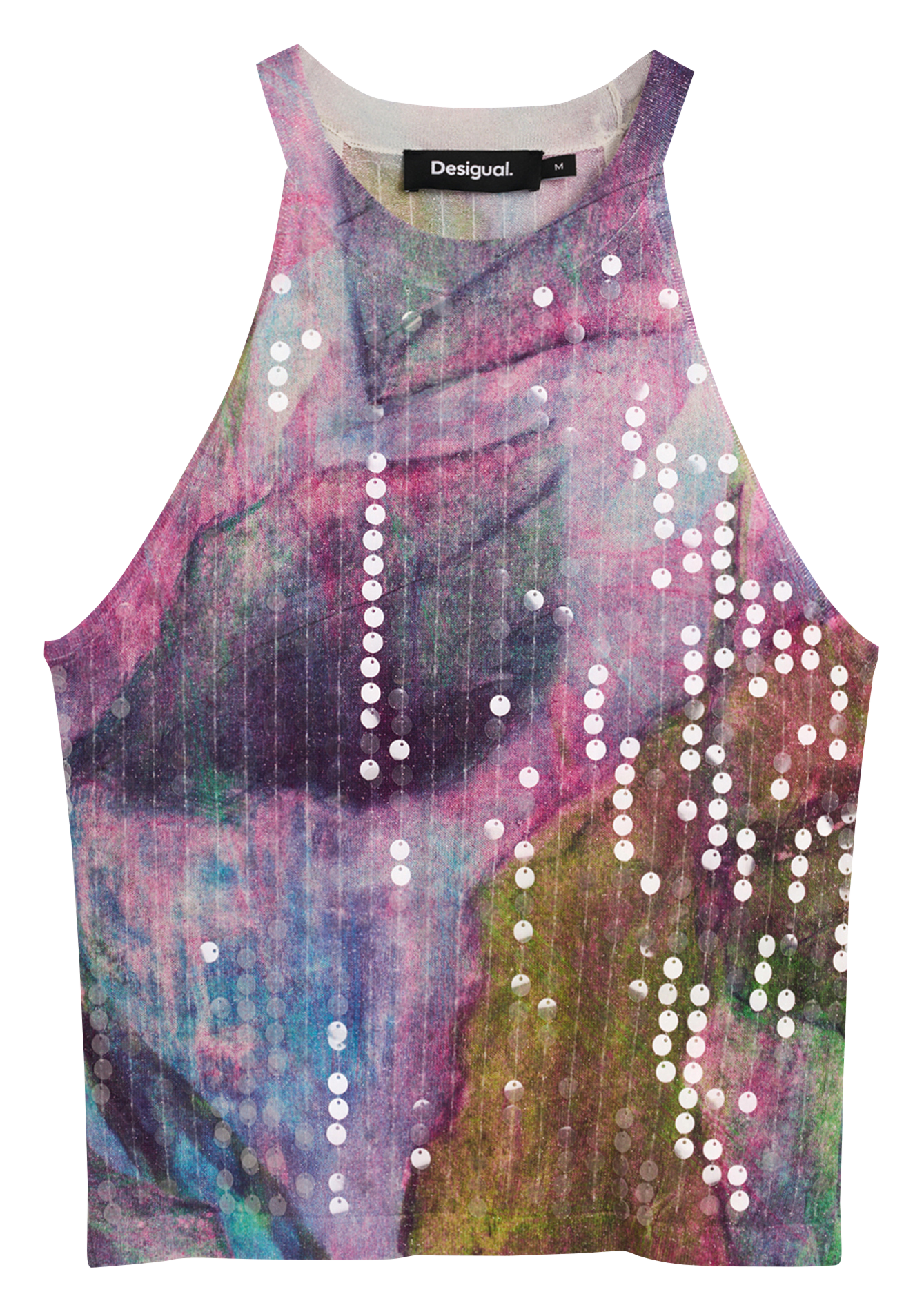 Top droit col halter imprimé DESIGUAL Rouge