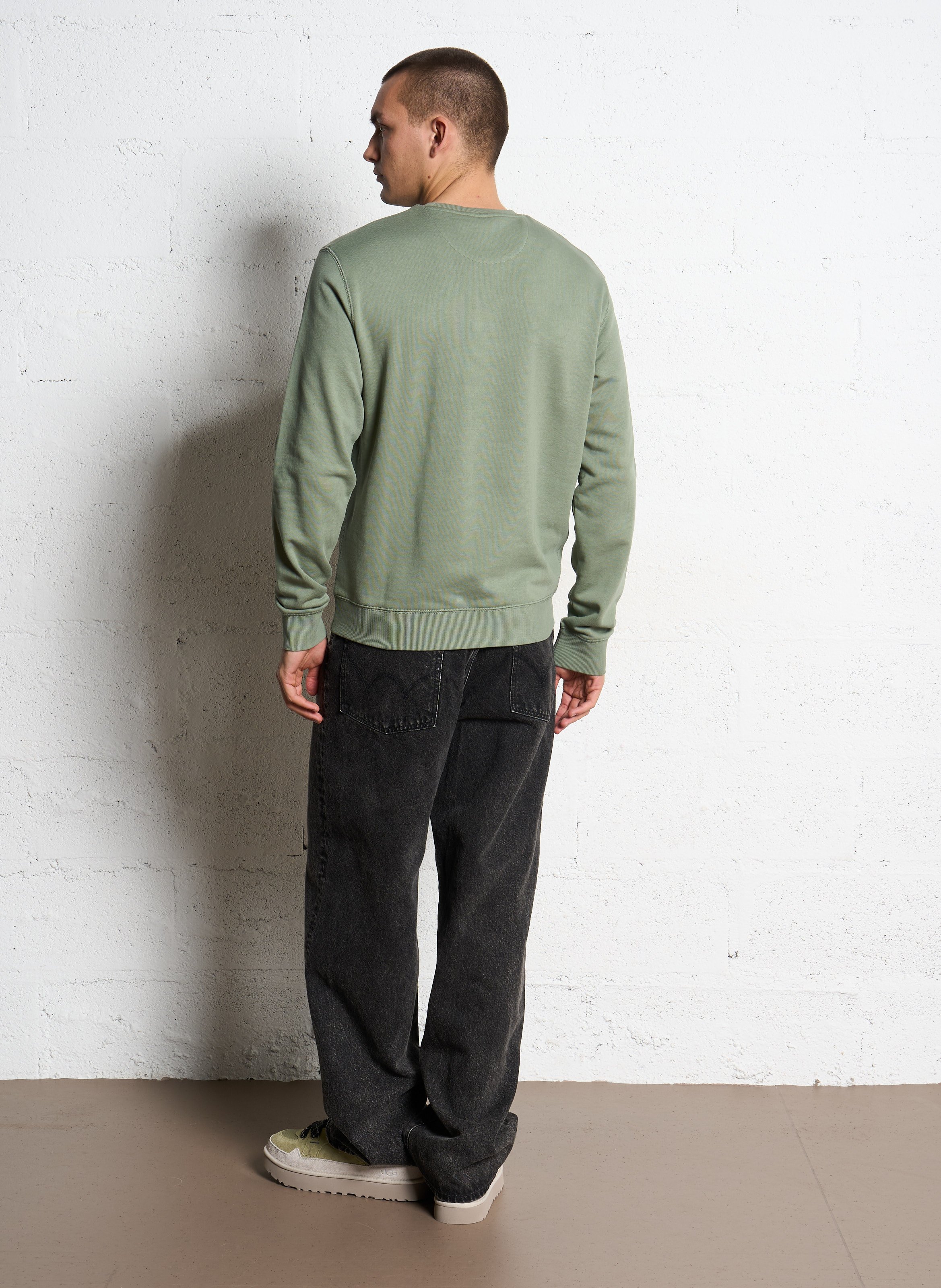 Sweat droit col rond en coton bio FARAH Vert