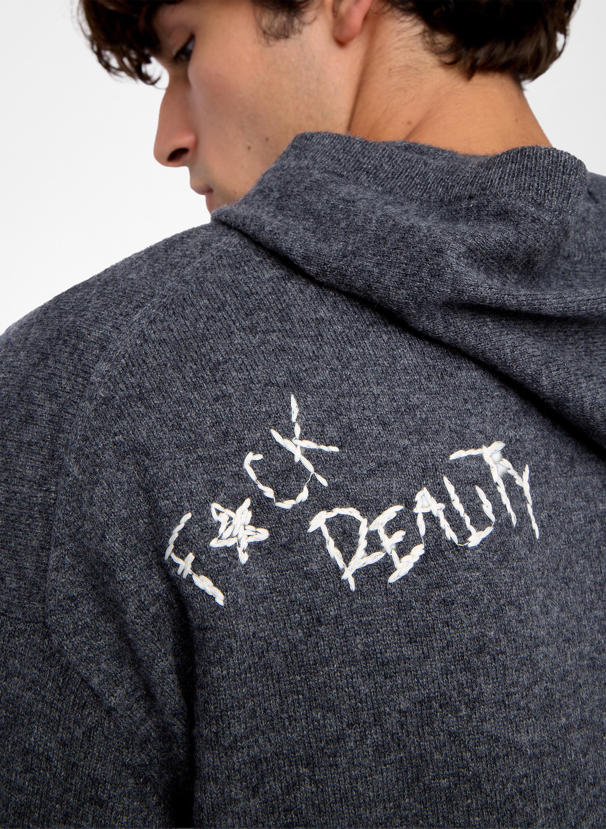 Caissa - Wollstrickpullover mit V-Ausschnitt und Details ZADIG&VOLTAIRE Grau