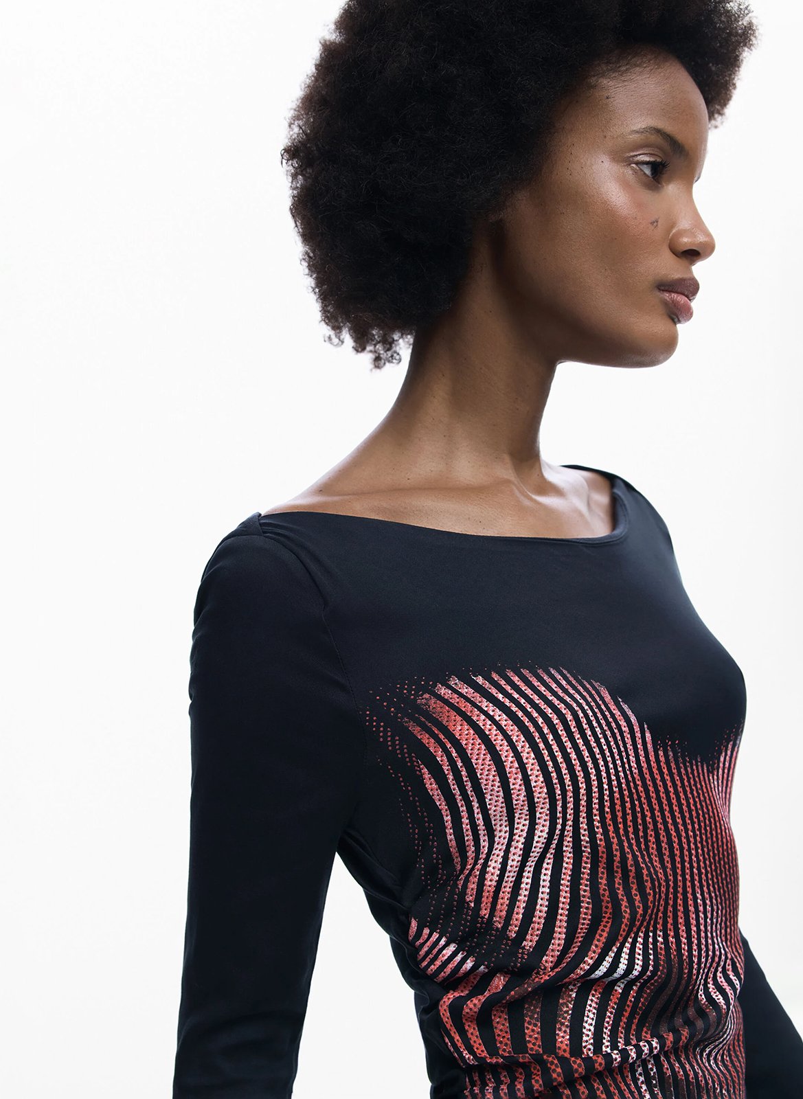 Robe midi col bateau  DESIGUAL Noir