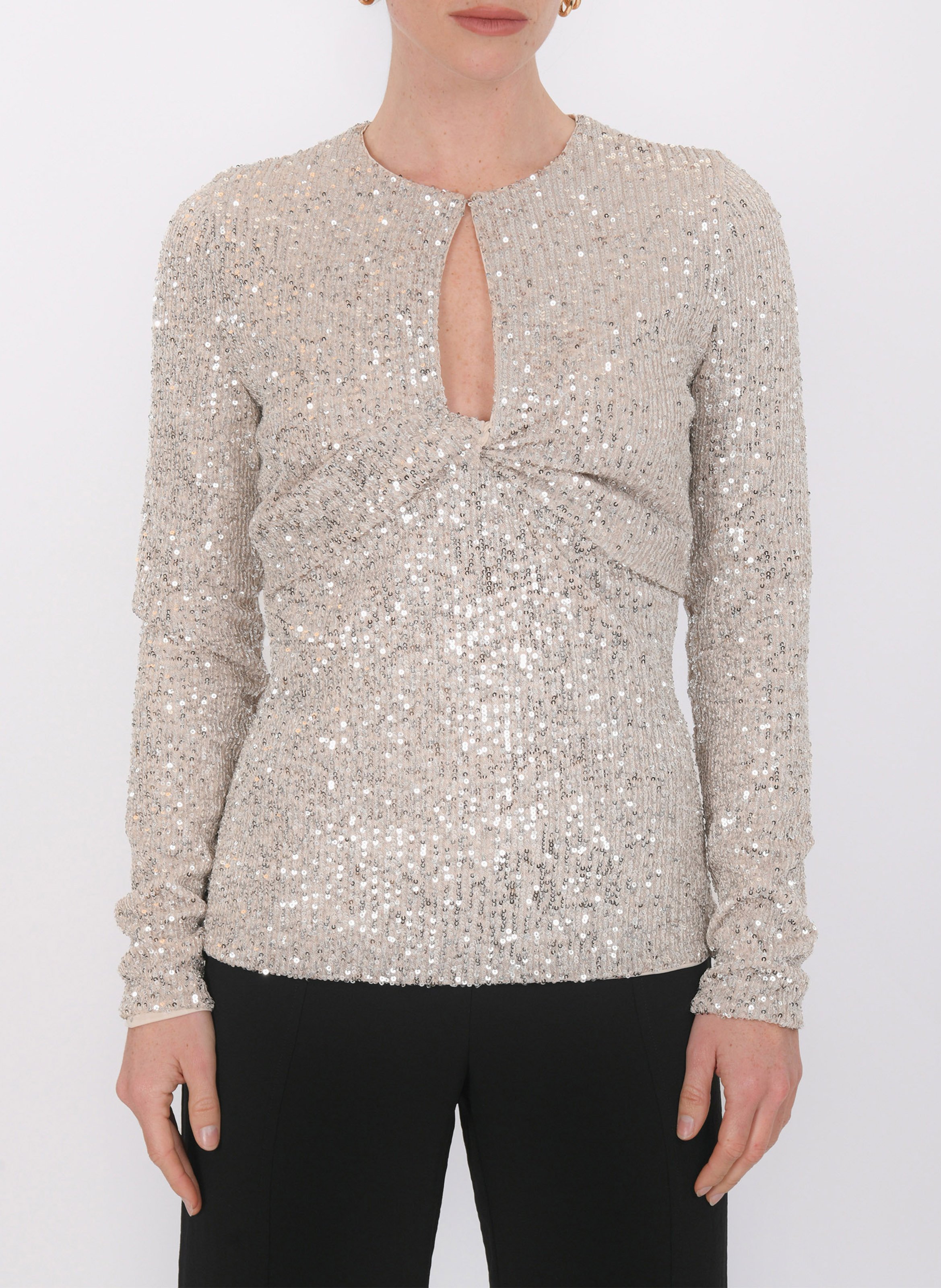 Top met ronde hals en pailletten KOOKAI Zilver