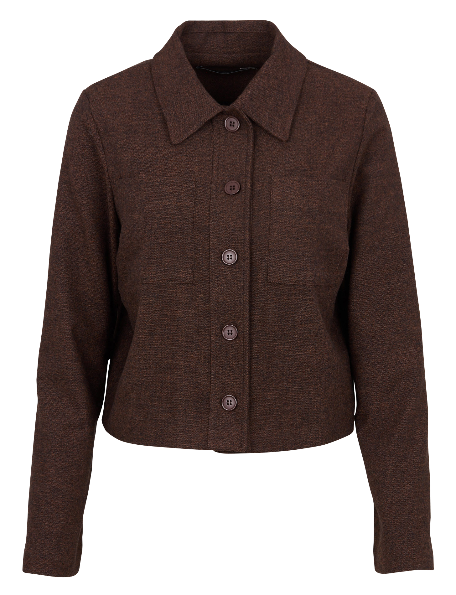 Jacket with shirt collar in blended cotton LA FEE MARABOUTEE Brown