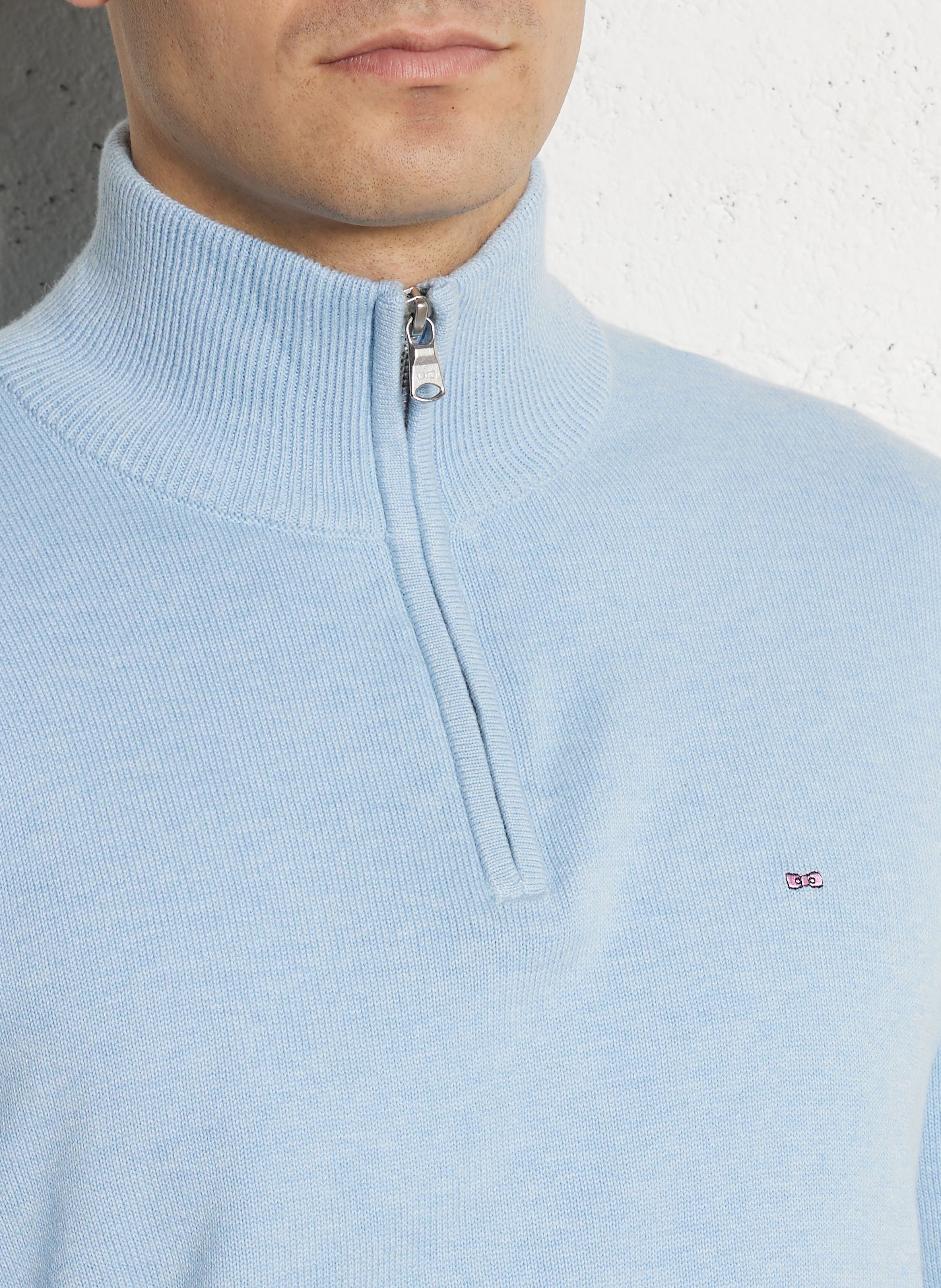 Pull col camionneur en laine mélangée EDEN PARK Bleu