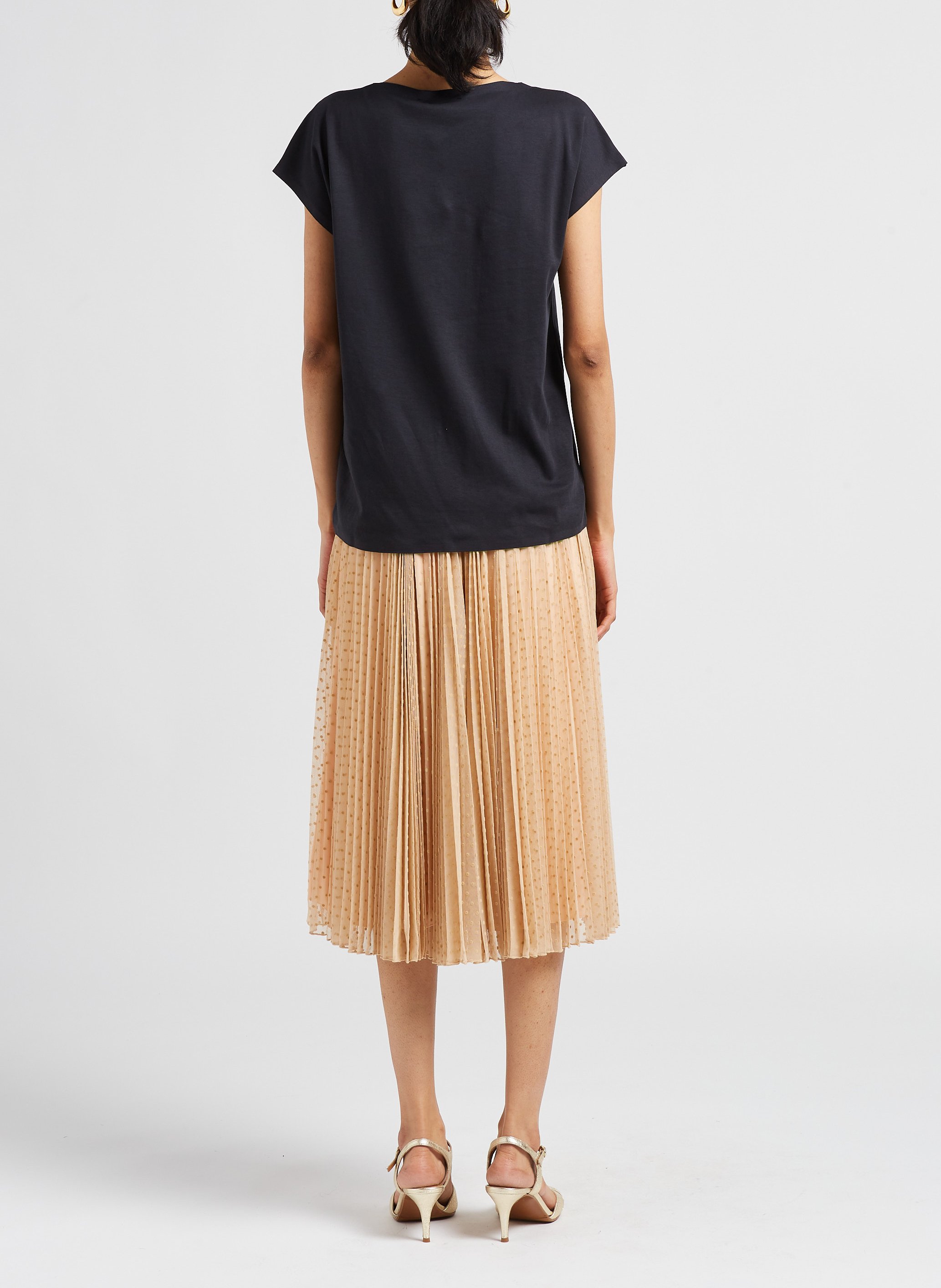 Pleated polka dot midi skirt MAX&Co. White