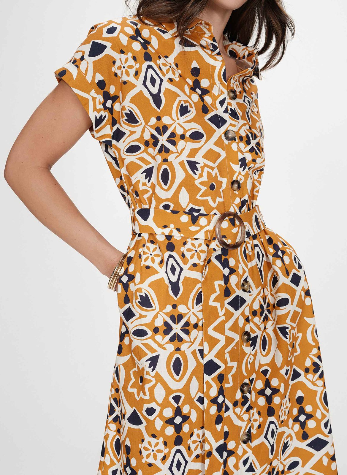 Robe chemise évasée à imprimé GRACE ET MILA Orange