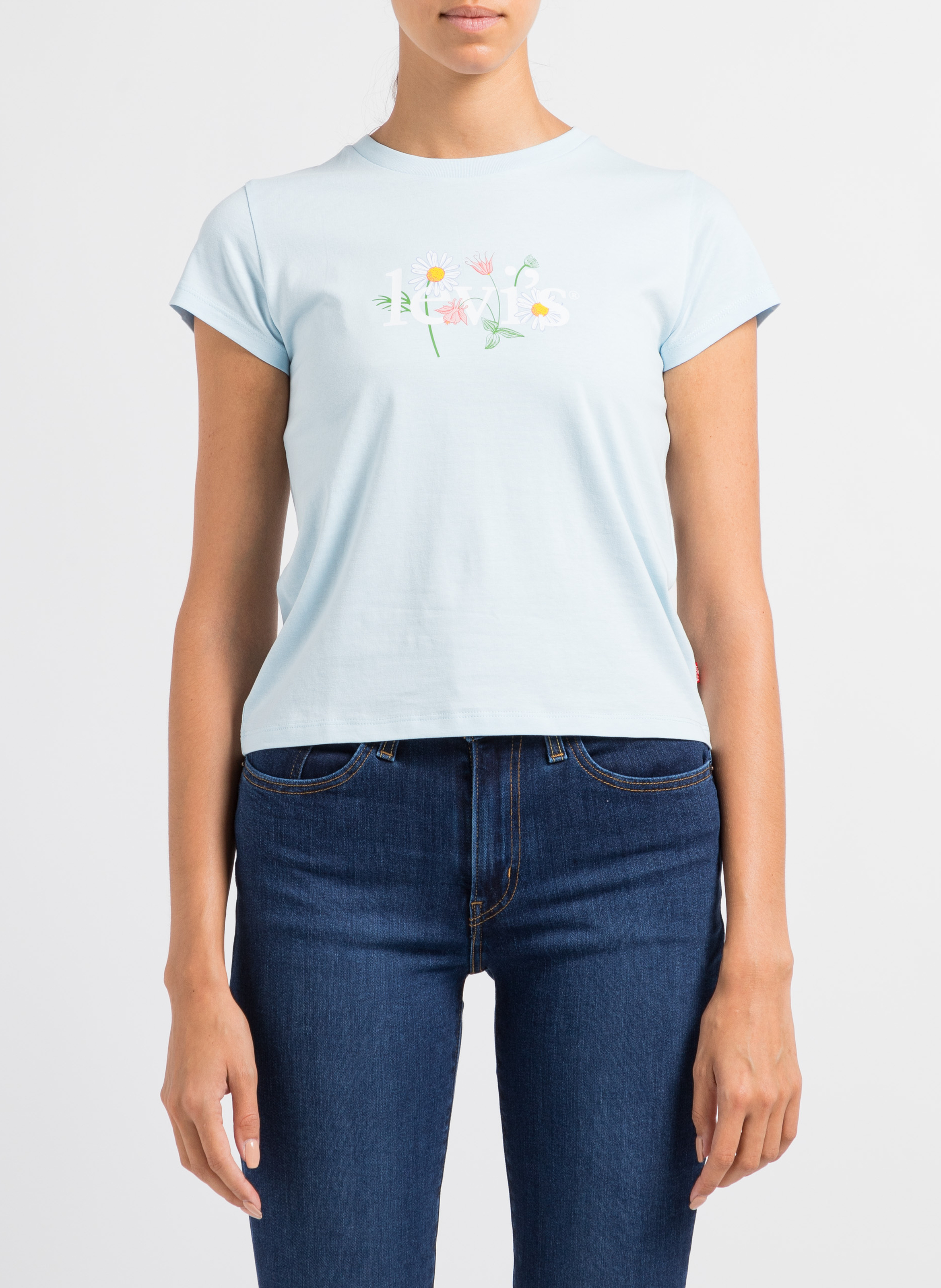 Tee-shirt col rond sérigraphié en coton LEVI'S Bleu