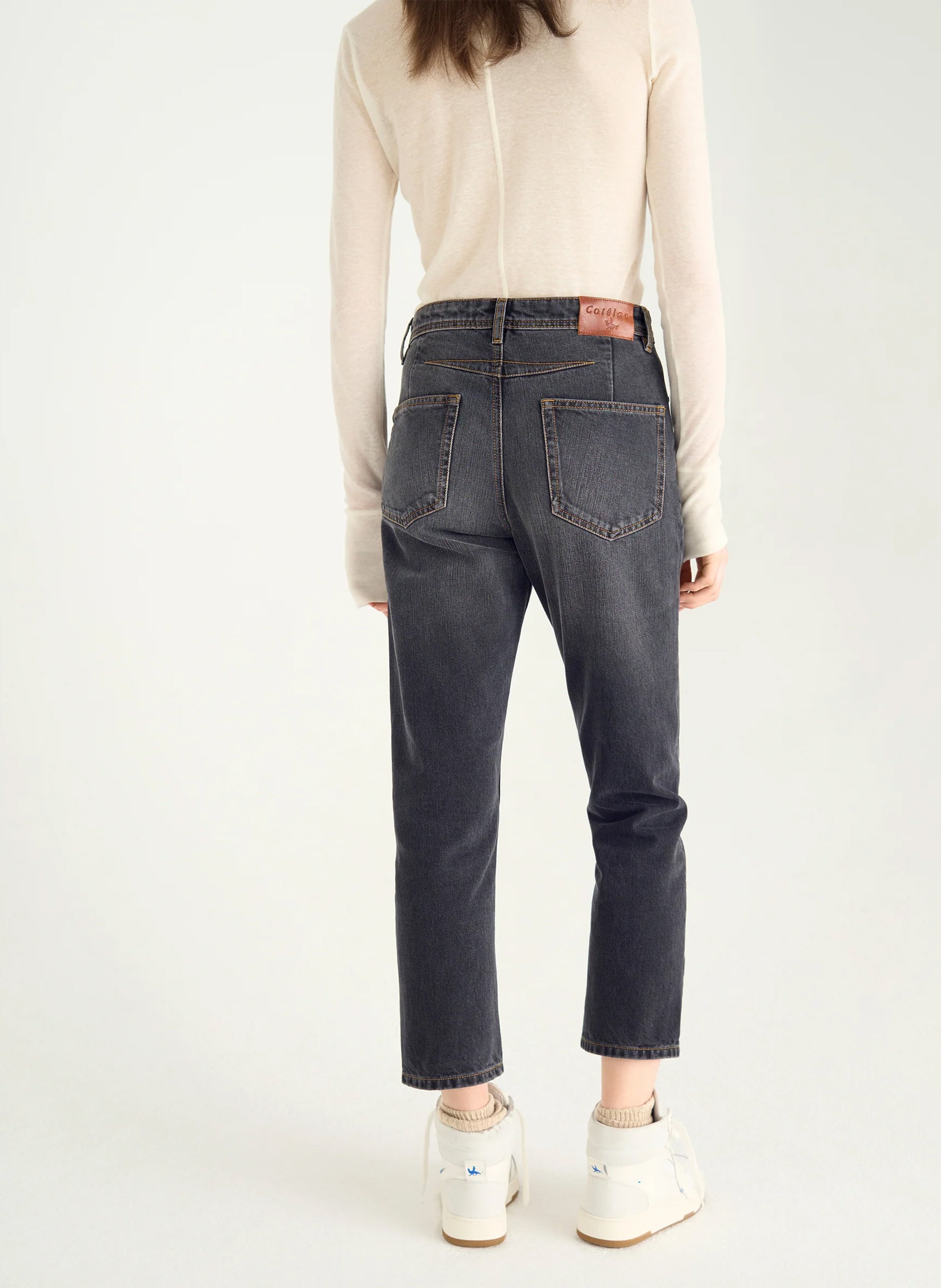 Csally - Gerade geschnittene Baumwollhose ACOTE Schwarz