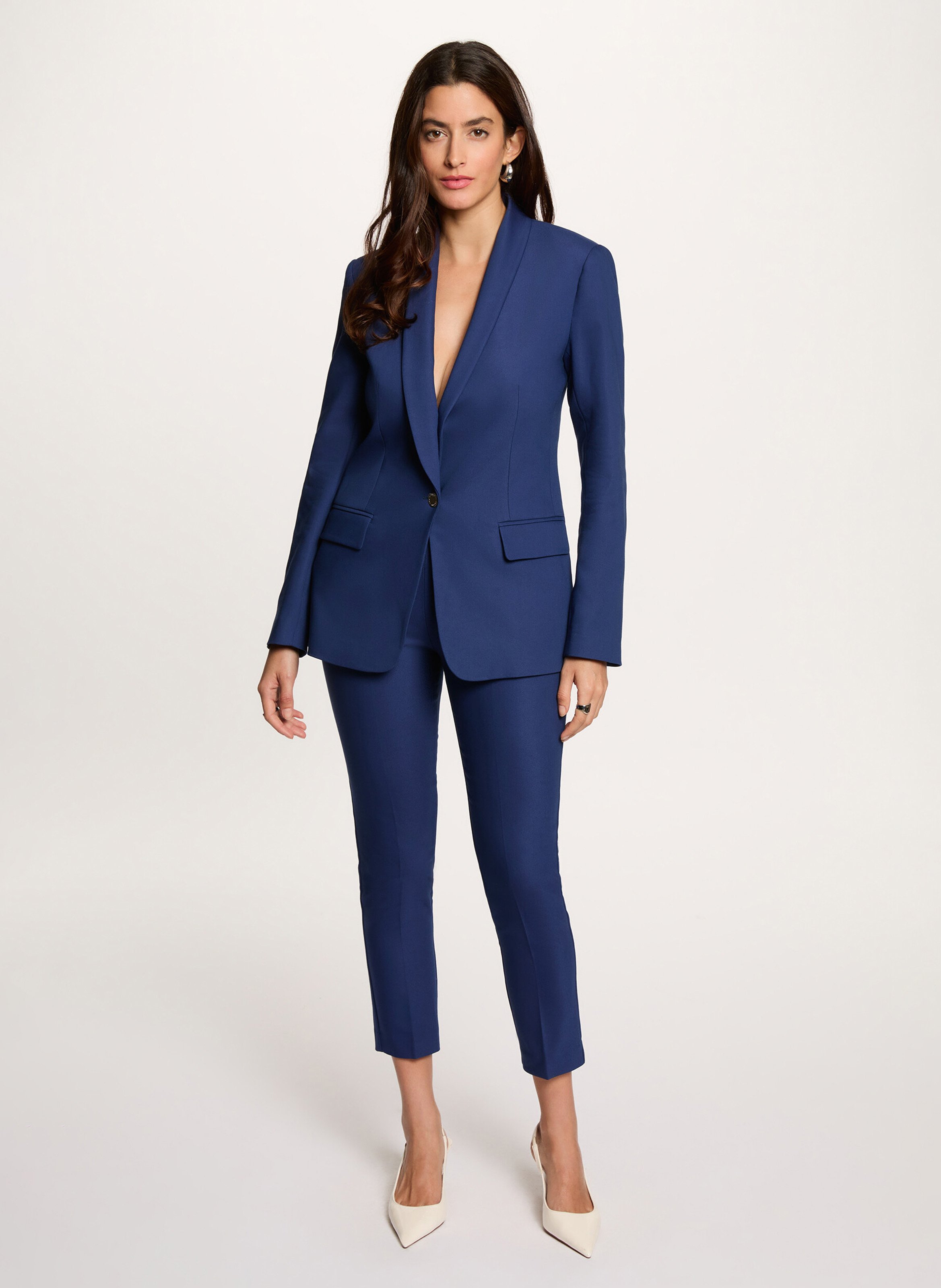 Cotton-blend blazer Blue