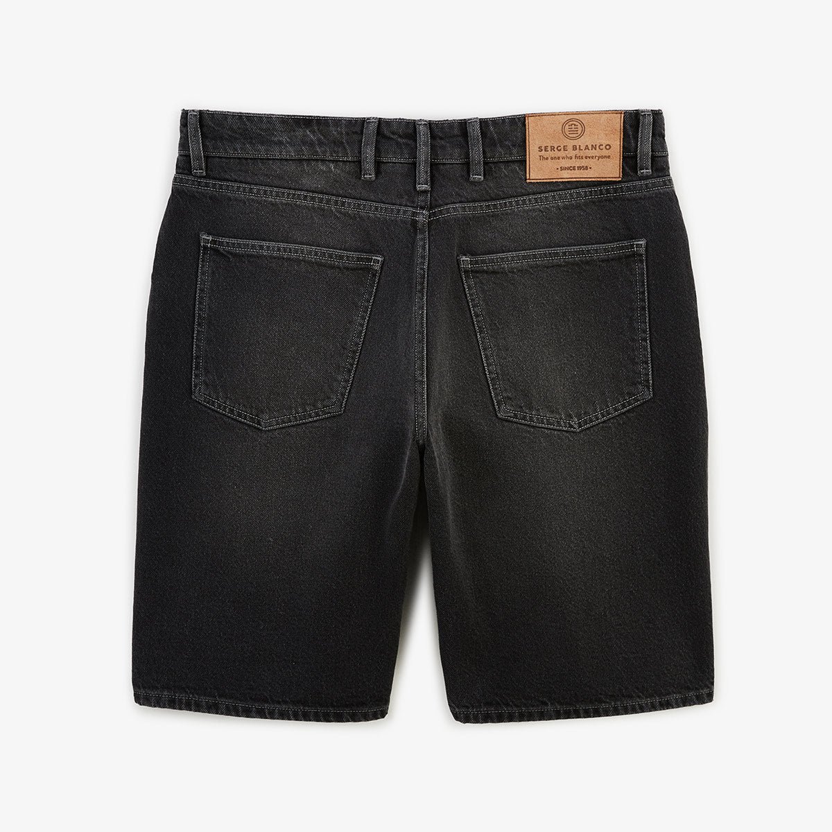 Tapered cut denim Bermuda shorts SERGE BLANCO Grey