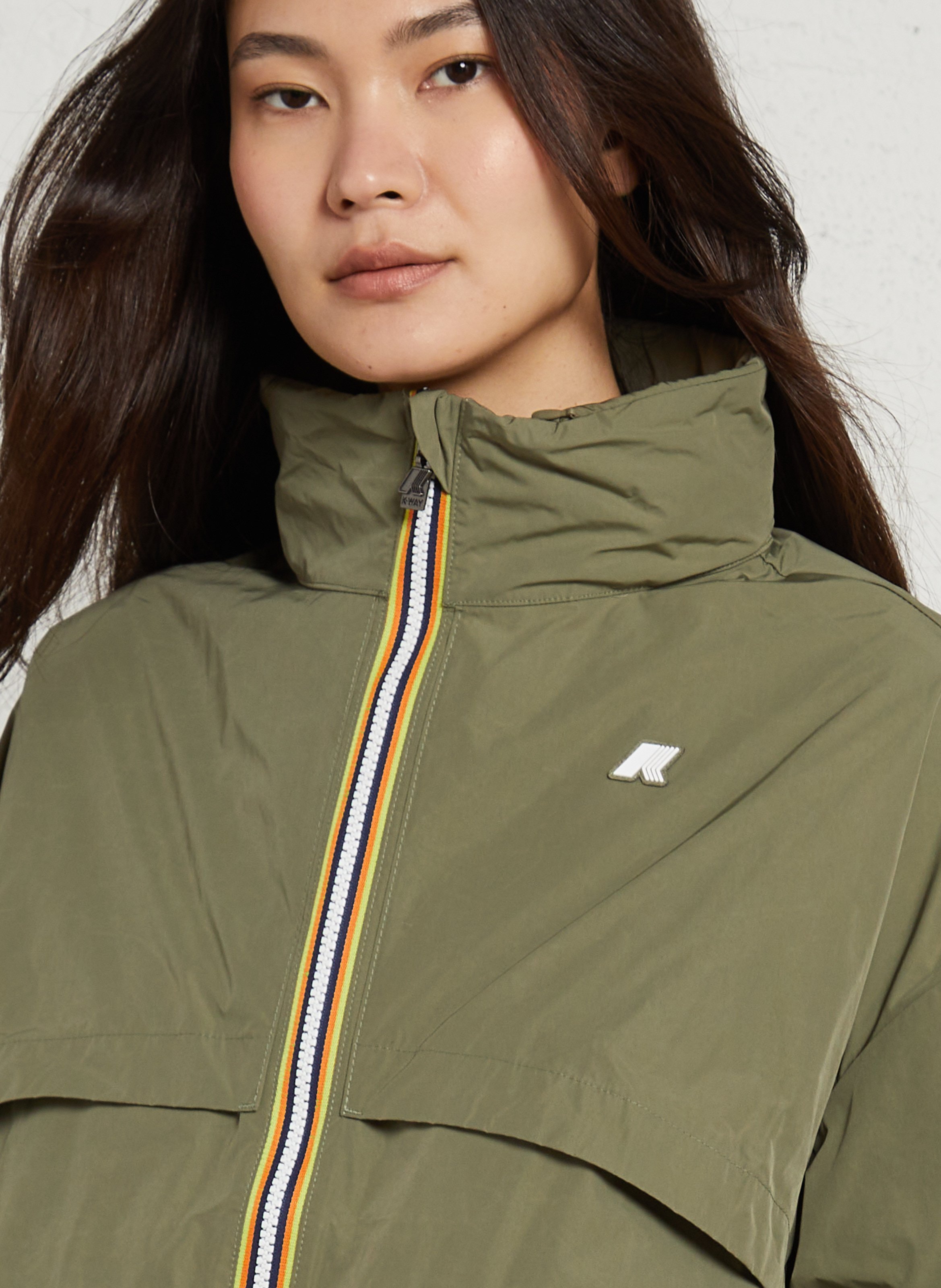 Imperméable col montant K-WAY Vert