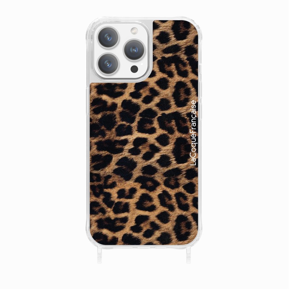 Leopard phone case with rings for iPhone 14 Pro LA COQUE FRANCAISE Brown