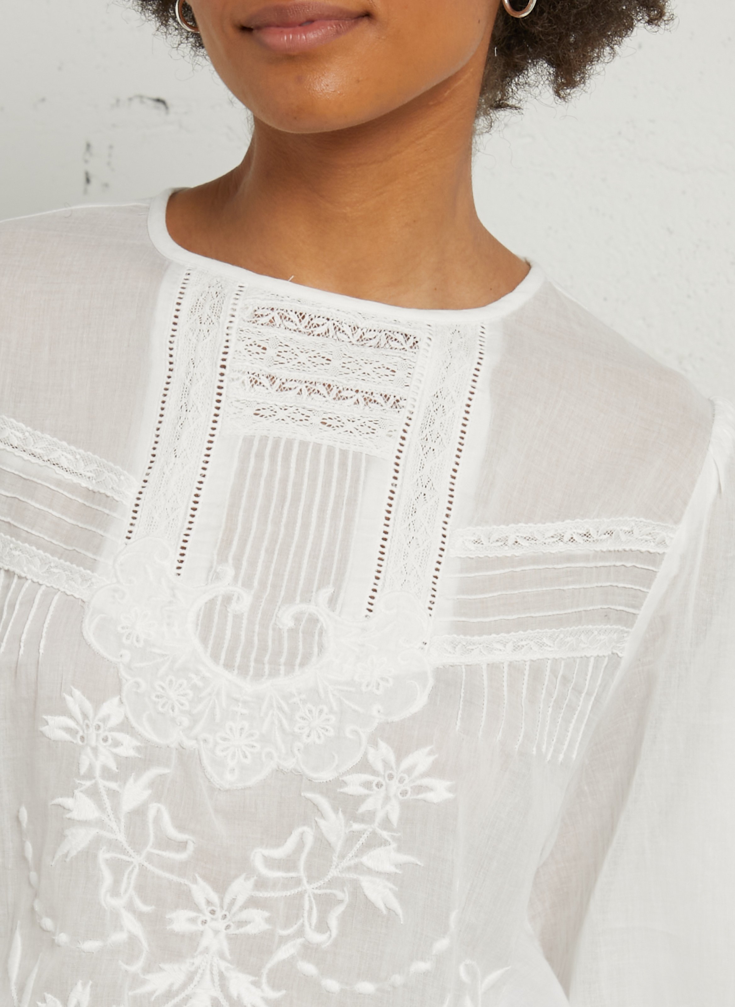 Katoenen blouse met borduursel LOUISE MISHA Wit