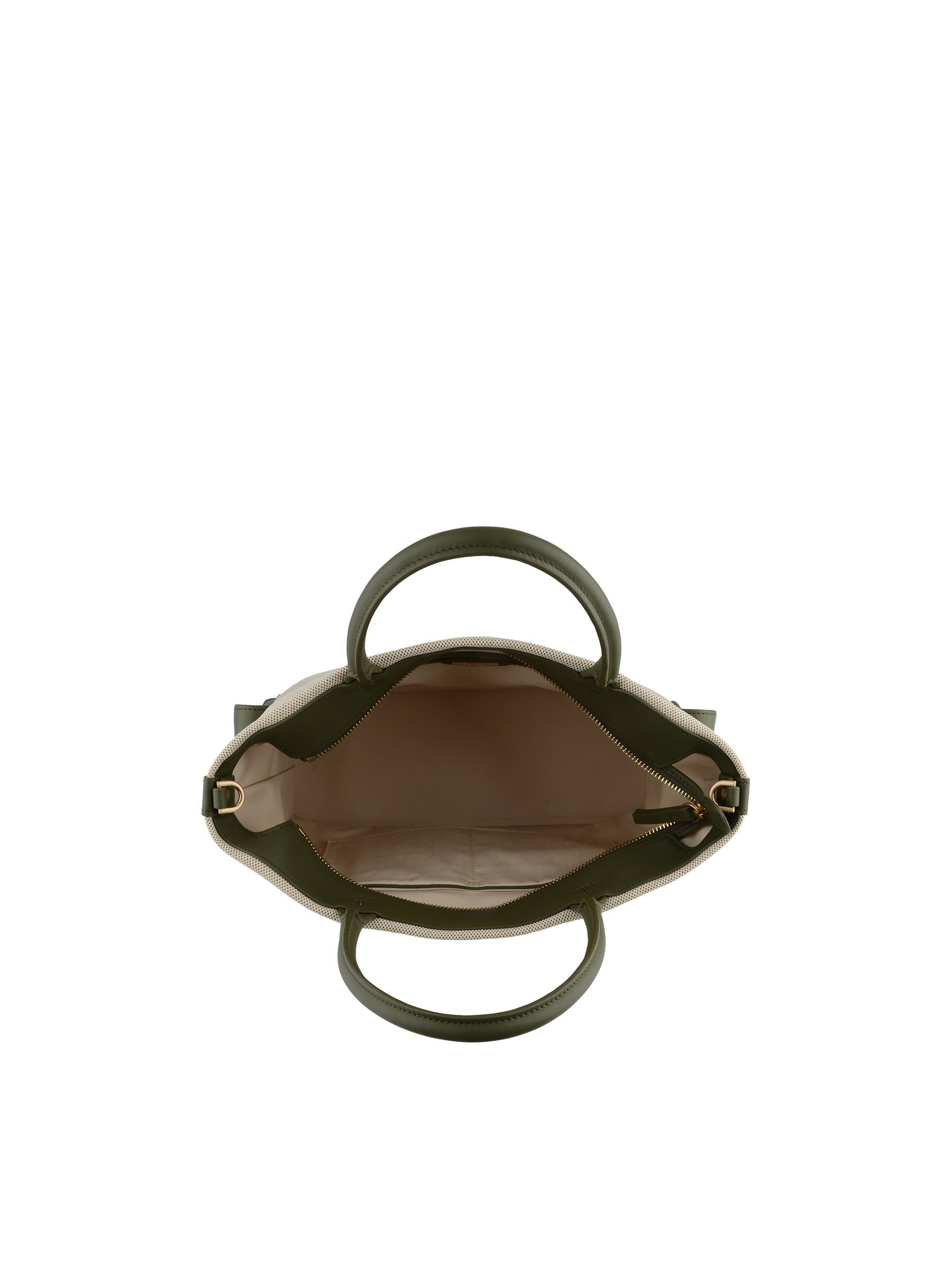 Calfskin leather handbag POURCHET Khaki