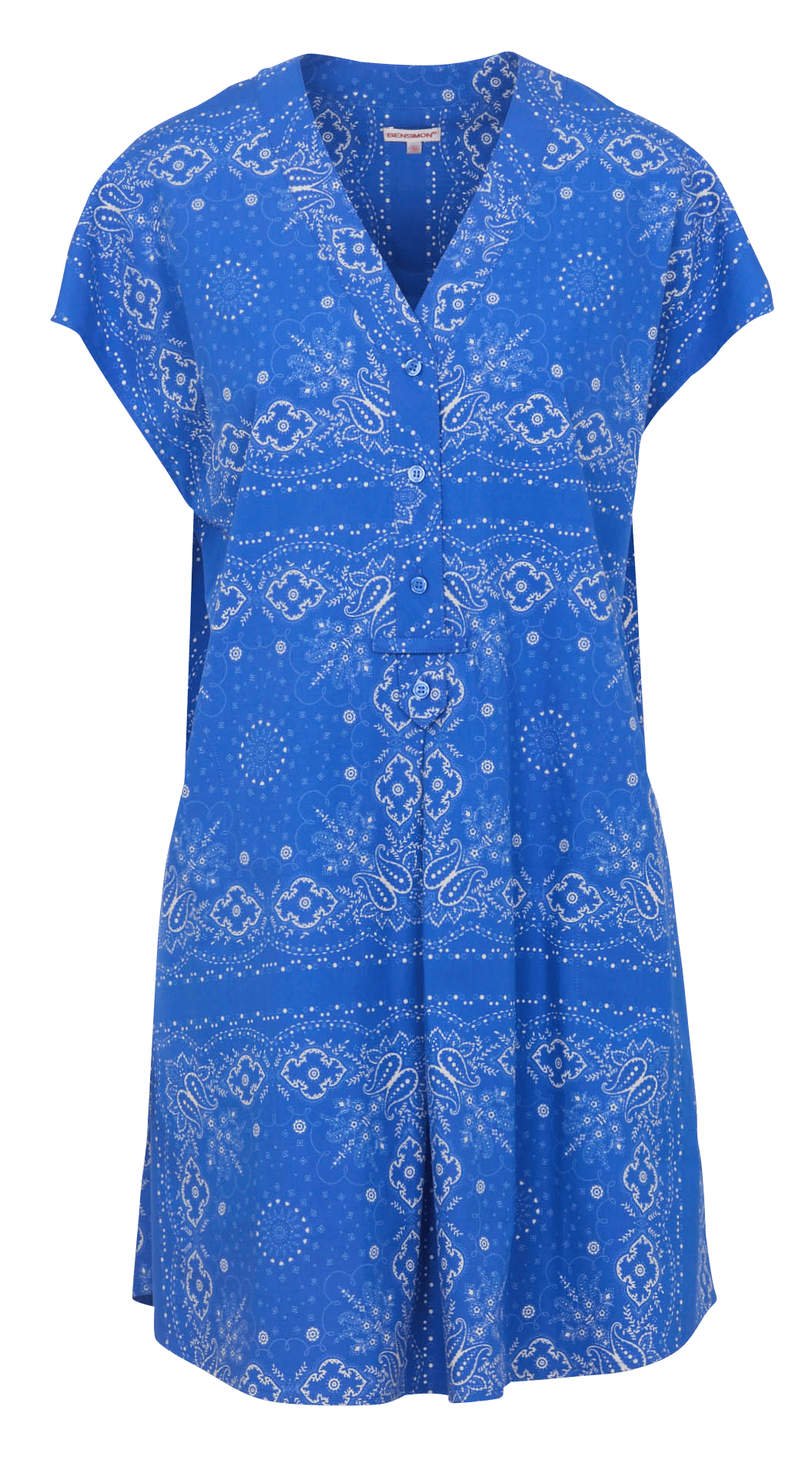 Printed V-neck midi dress  BENSIMON Blue